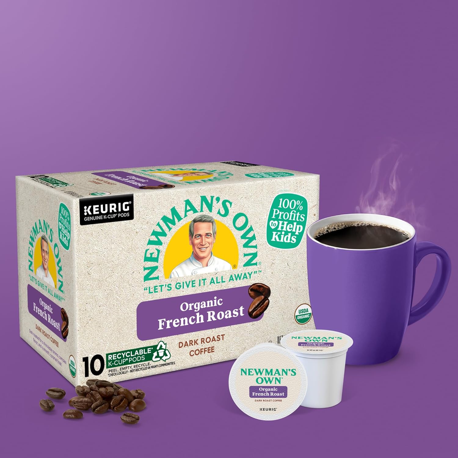 Newman's Own Organic French Roast Coffee, Keurig Single Serve K-Cup Pods, Dark Roast Coffee, 60 Count, (6 Packs of 10) - Image 9