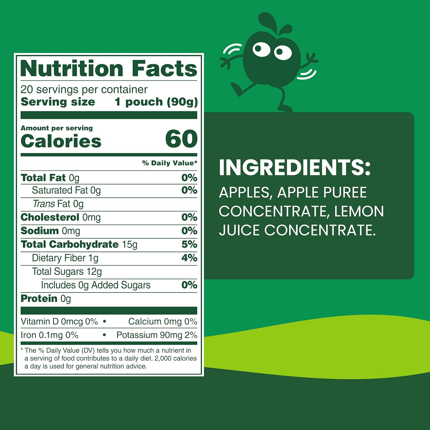 GoGo squeeZ No Sugar Added Applesauce and Fruit Puree, Apple, 3.2 oz Pouches (Pack of 20), Fruit Snacks for Kids, Gluten Free, Nut Free, Recloseable Cap, BPA Free - Image 3