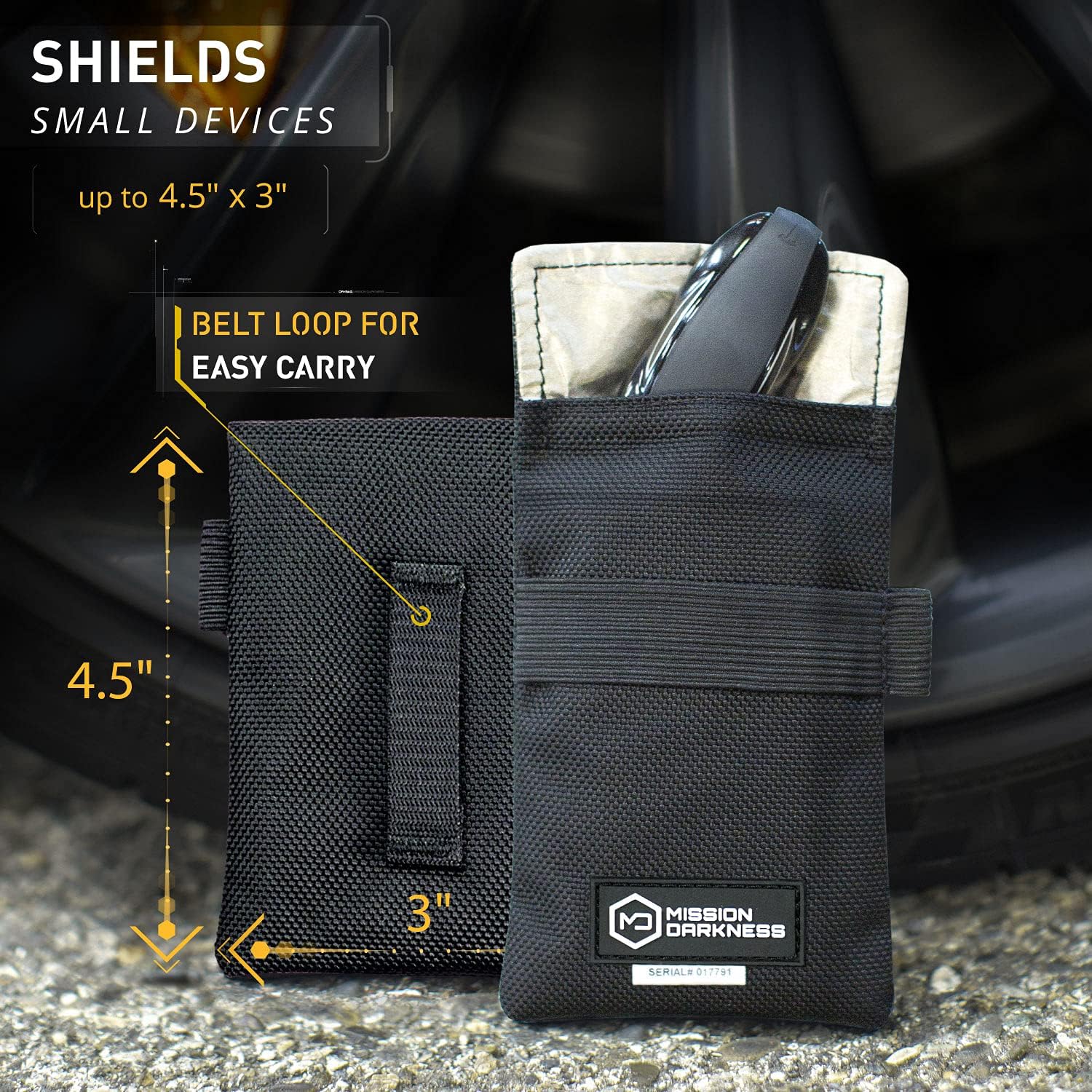 Mission Darkness Faraday Bag for Keyfobs (2-Pack) // RF Shielding Protective Case for Smart Always On Keys Fobs Transmitters Small Electronics Vehicle Security Anti-Hacking Block Signal Relay - Image 3