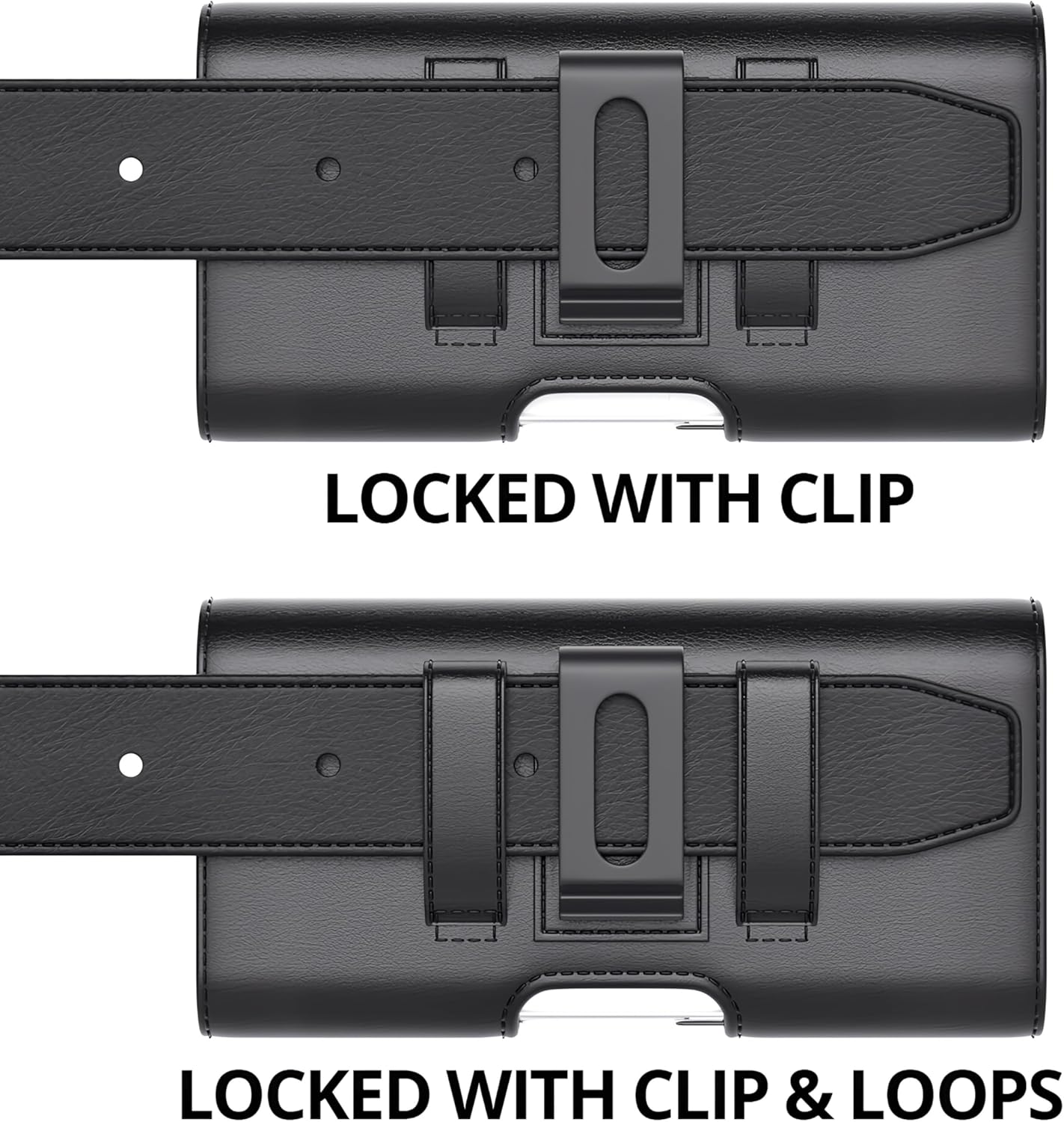 Stronden Magnetic Closure Holster for iPhone 17 Pro Max, 16 Pro Max - Leather Belt Case Pouch with Built in Card Holder (Fits Slim/Regular Case on) - Image 7