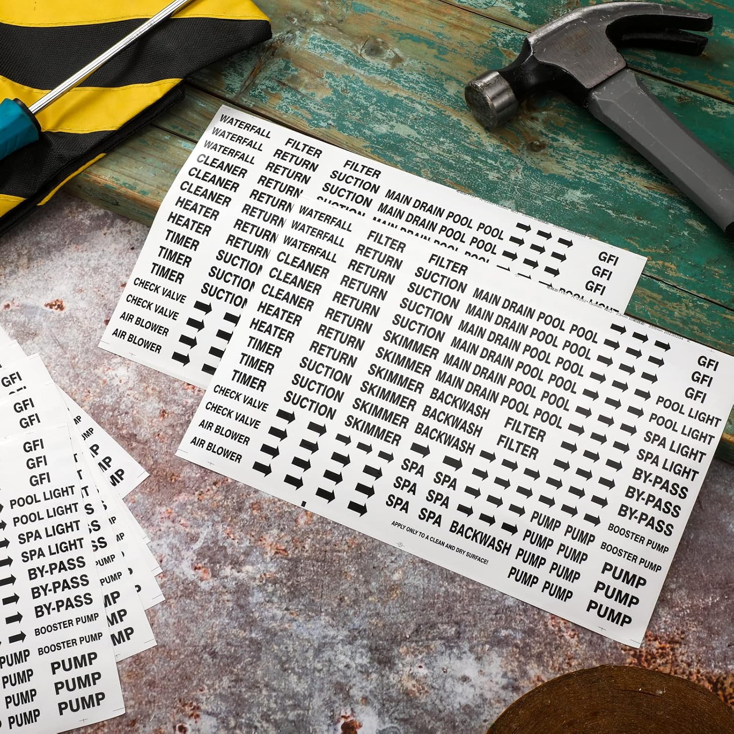 Jutom 2500 Pcs Pool Equipment Identification Labels Waterproof Sticker for Swimming Pool, Plumbing, and Piping, Easily Mark Different Equipment of Your System, 125 Adhesive Labels Each Sheet(White) - Image 7