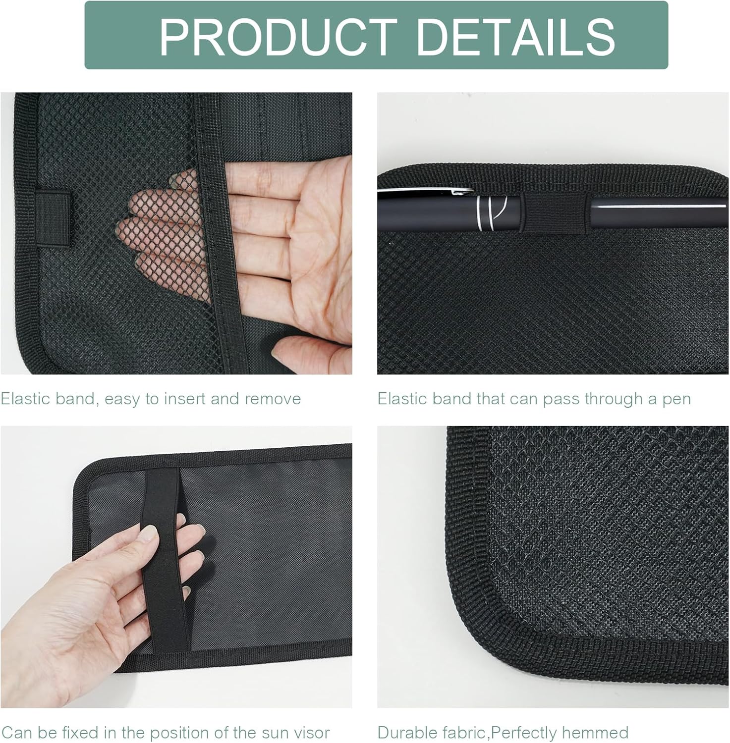 Sun Visor CD Holder, 12-Capacity Car Visor Organizer with DVD Sleeves and Mesh Pocket, Universal Visor Storage for Vehicle CD Case and Pen Holder Ergonomic Design (Black 1 Pcs) - Image 4