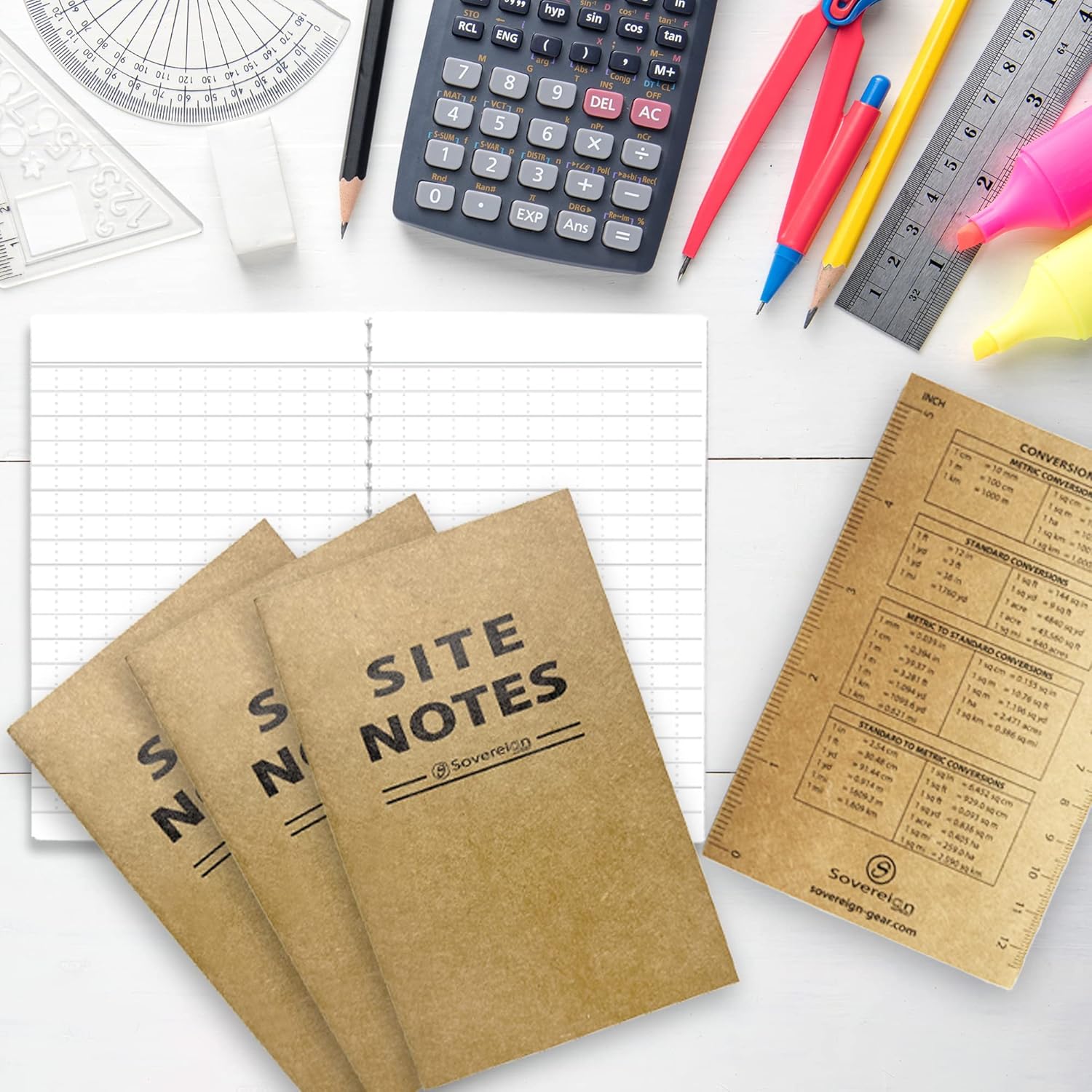 Sovereign-Gear Field Notes Notebooks 5 Pack | Small Field Memo Book Notepad Refill for Refillable Leather Pocket Field Notes Cover, Leather Journal Wallet | Universal White Paper Stitched 3.5x5.5 - Image 2