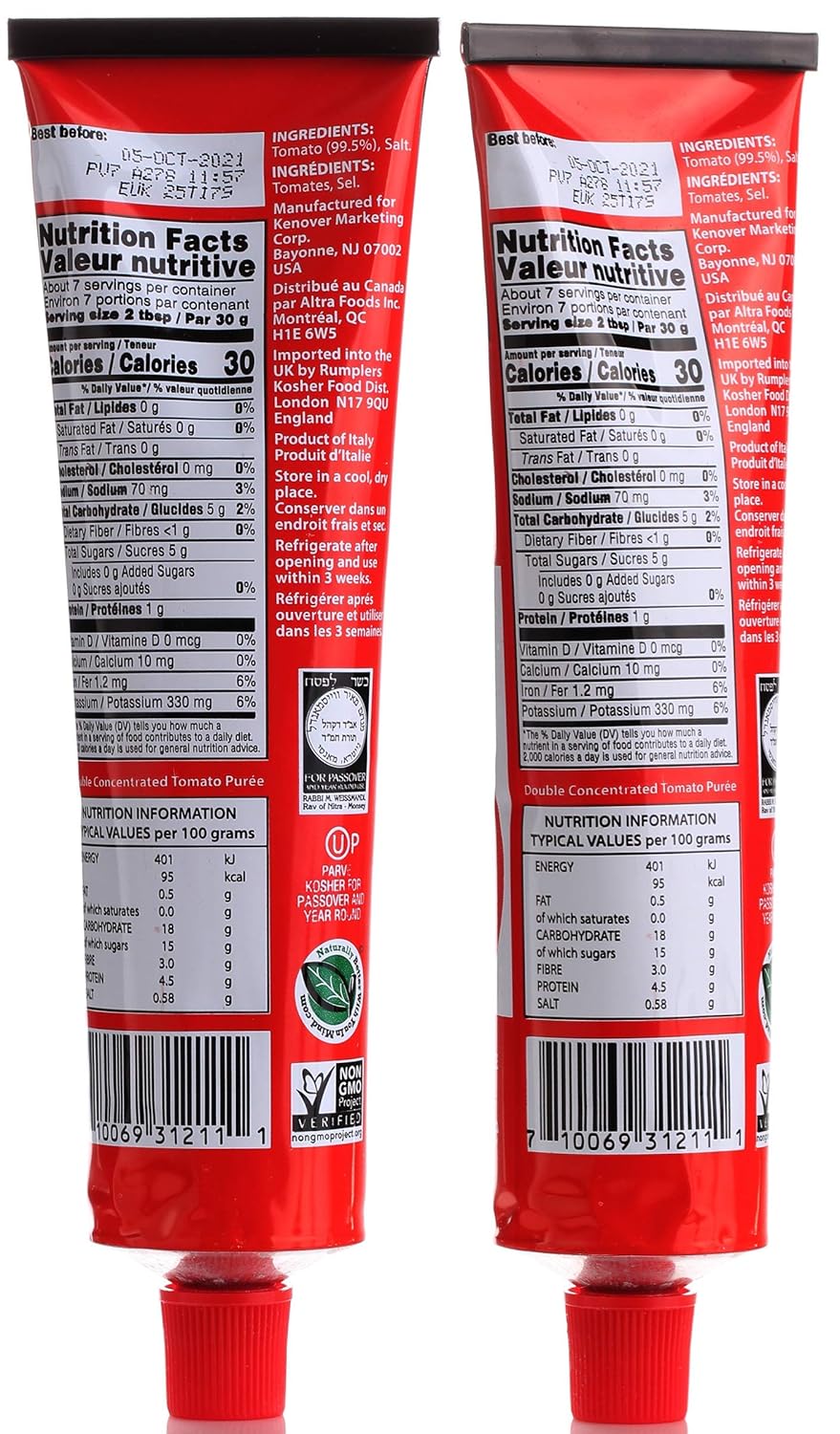 Tuscanini Premium Double Concentrated Tomato Paste Tube, 7.5oz (2 Pack) Made with Premium Italian Tomatoes - Image 2