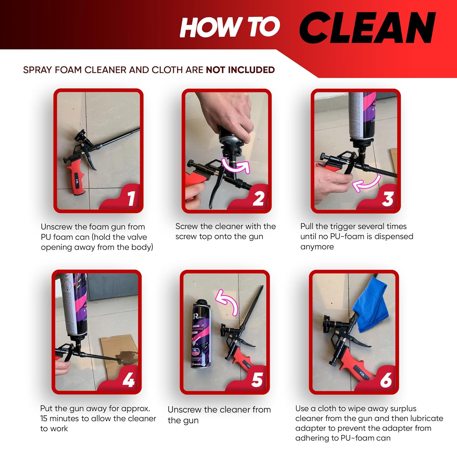 ixirpro Mega Professional Expanding Foam Spray Gun (2 Insulation Guns + 18 Extenders) PU Insulating Applicator Heavy Duty Metal Body Dispensing Foam Gun Suitable for Caulking, Filling, Sealing - Image 8