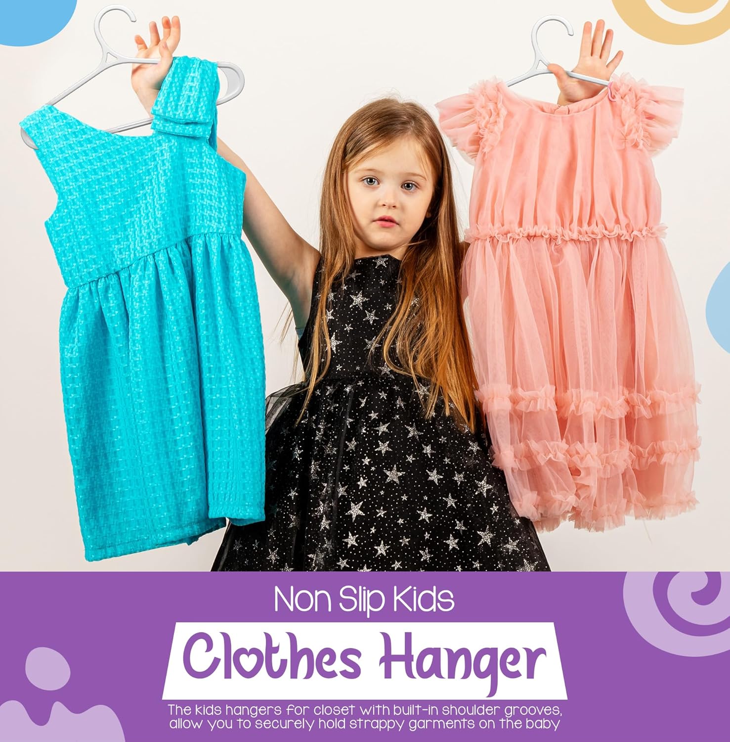 Utopia Home Kids Hangers 20 Pack - 11 Inch Plastic Baby Hangers for Closet - Childrens Hanger for Clothes & Infant Hanger for Closet - Non-Slip Shoulder Grooves, Strap Hooks & Pants Bar (White) - Image 6