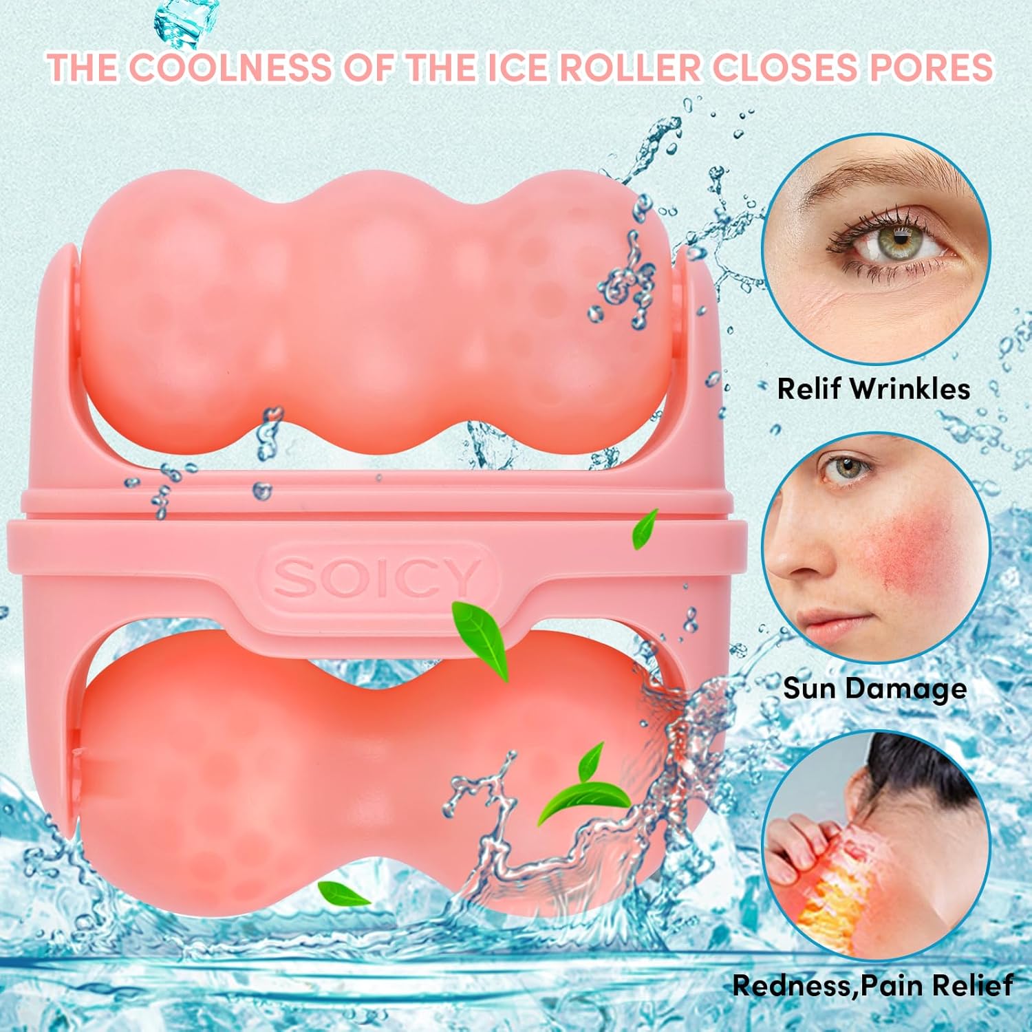 Fronnor Ice Roller for Face,Eyes,Cooling to Tighten Brighten Complexion, Soothing Skin Care Tool, Massager Under Eye Puffiness,Gift for Women - Image 2