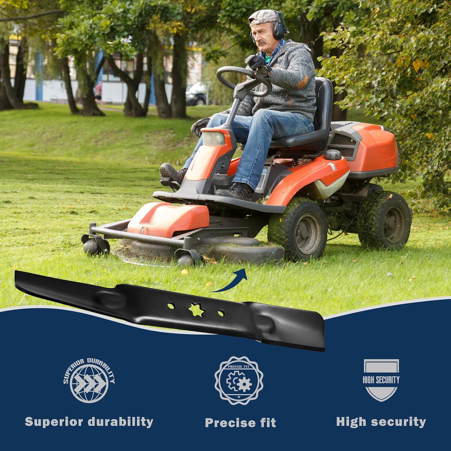 942-05056A 2-in-1 Cutting Lawn Mower Blade for Cub Cadet RZT-L54 XT1 XT2 54 inch Deck, Replaces for Craftsman MTD Ryobi Troy-Bilt 742-05056A, 942-05056, 742-05056, 3 PK - Image 7