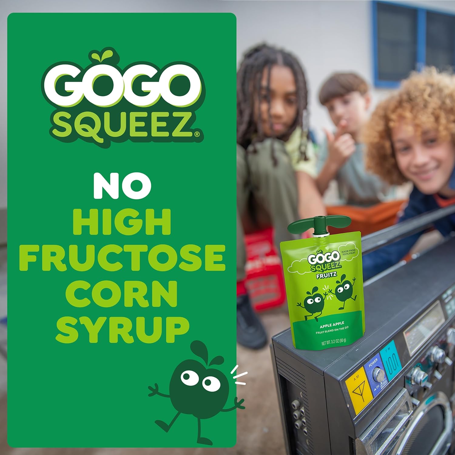 GoGo squeeZ No Sugar Added Applesauce and Fruit Puree, Apple, 3.2 oz Pouches (Pack of 20), Fruit Snacks for Kids, Gluten Free, Nut Free, Recloseable Cap, BPA Free - Image 8
