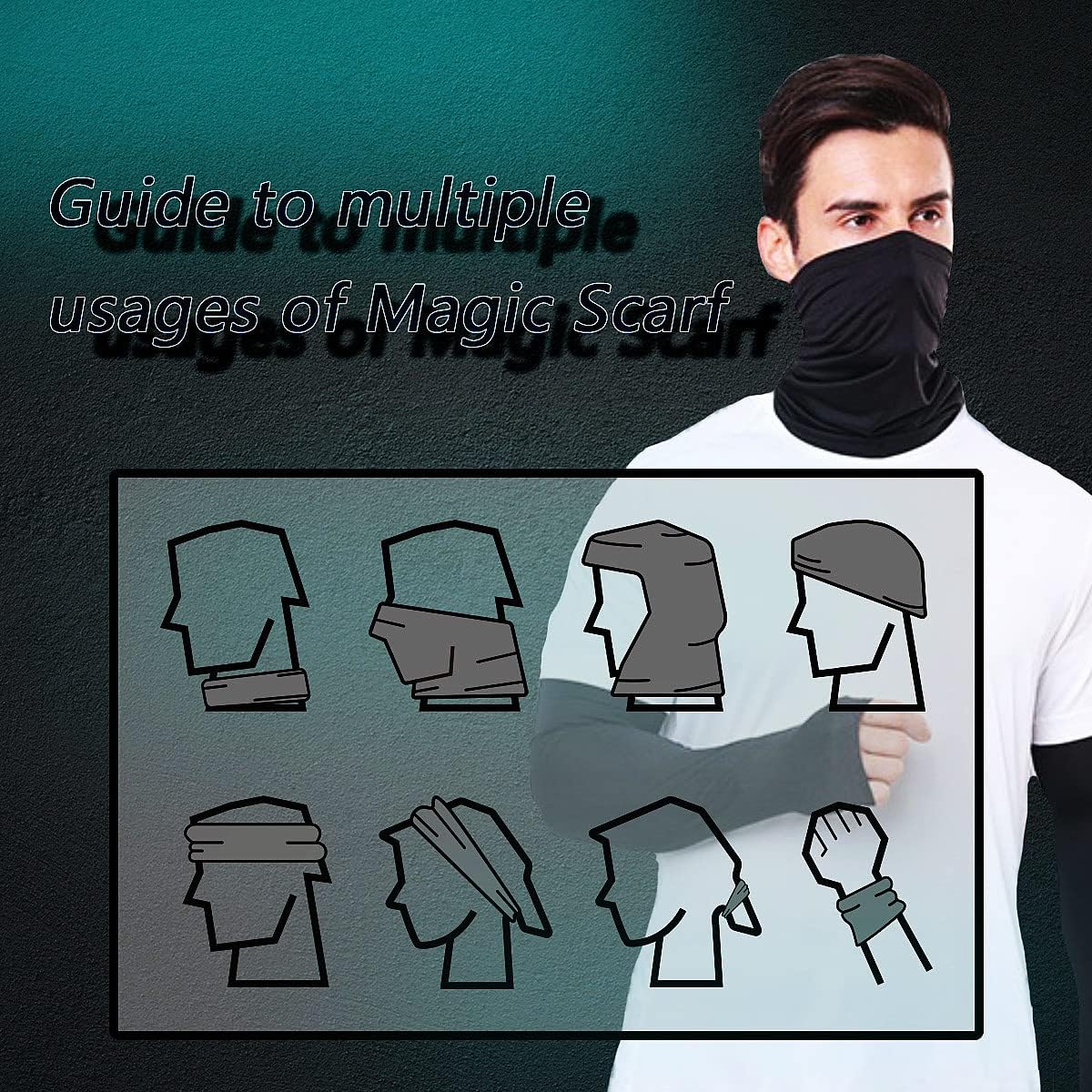 Neck Gaiter Face Cover Bandana Mask Scarf, Breathable Sun& Dust-proof for Cycling Running Fishing Hiking - Image 6