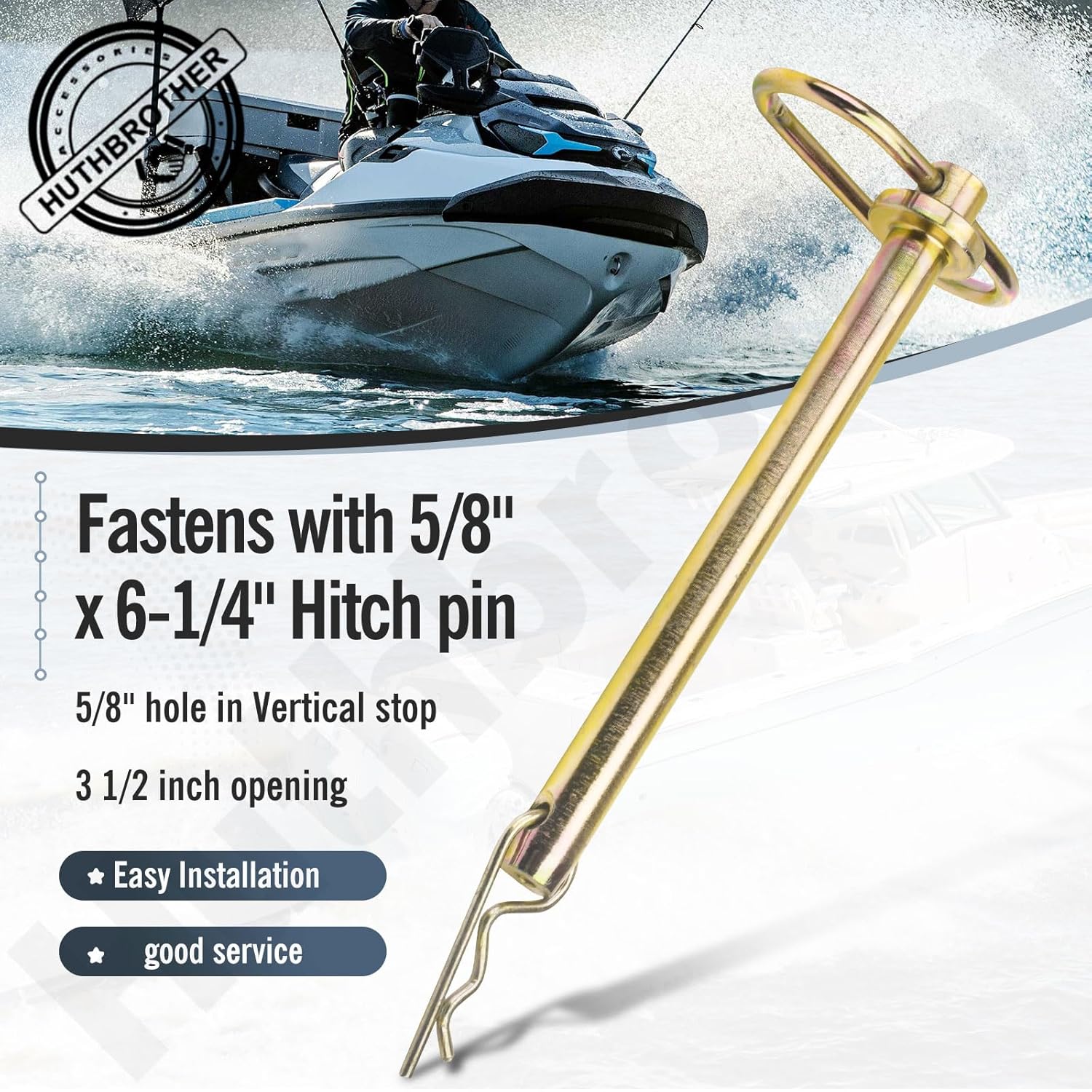 Huthbrother Bow Stops PWC-5A Trailer Bumper w/Hitch Compatible with Jet SKi Ski doo, Waver Runner, PWC,Replace 5801632 BY6105 - Image 3
