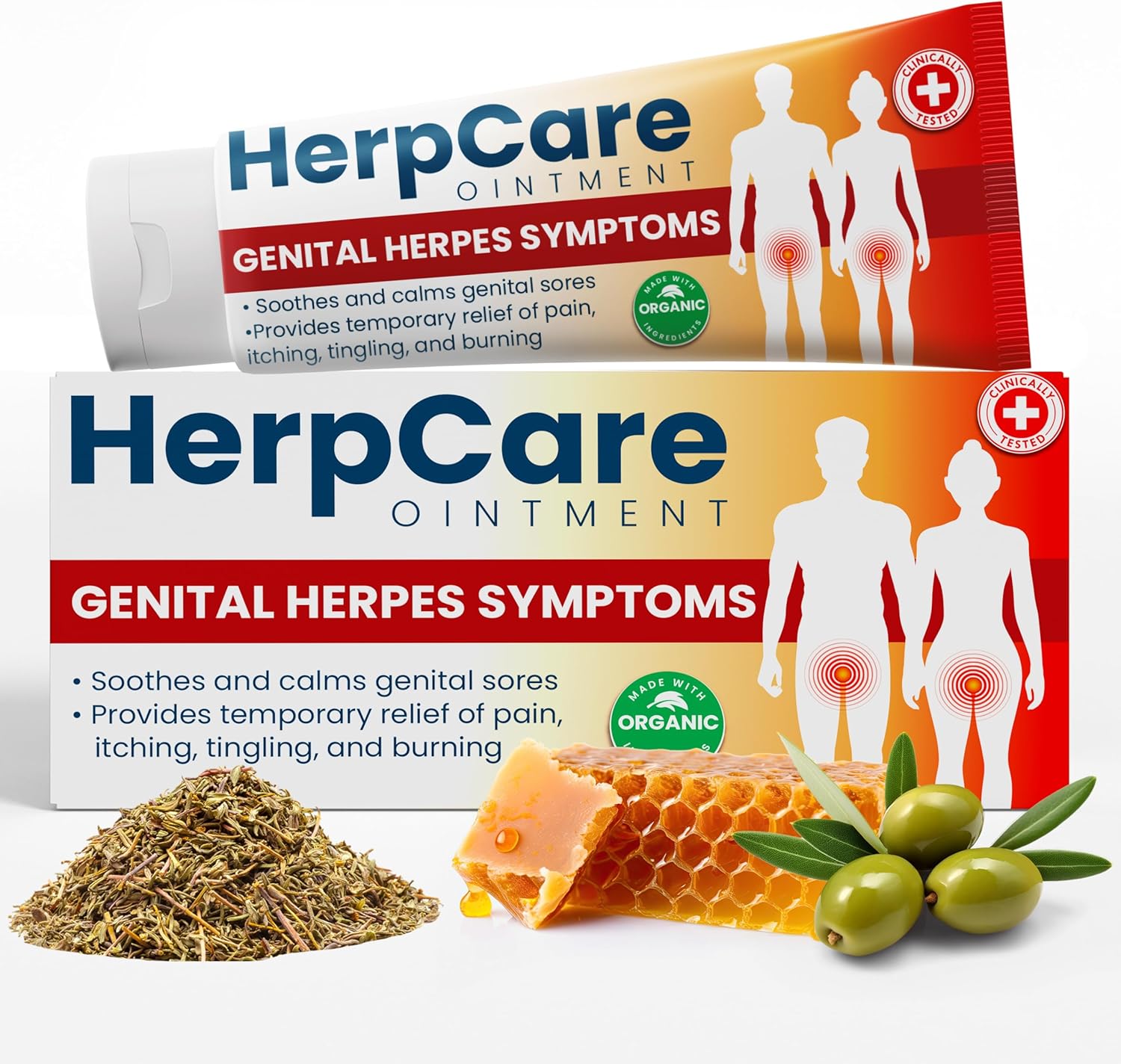 Genital Herpes Treatment | Fast Acting HerpCare Ointment | Can be used on Cold Sore | Homoeopathic Medicine | Soothes Itching, Tingling & Burning | Relief from The Symptoms of Genital Sore