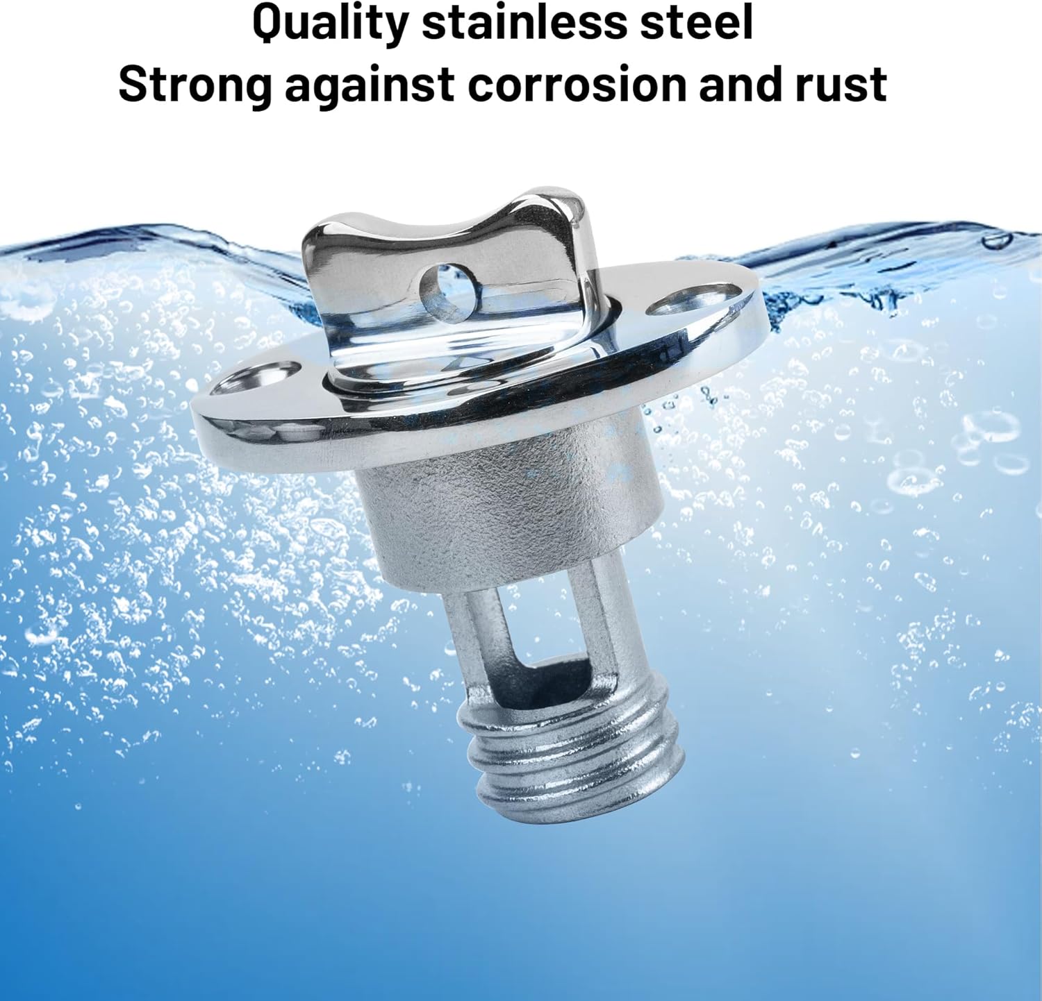 Marine Drain Plug Kit, Stainless Steel Boat Drain Plug, Oval Garboard Transom Boat Plug with Waterproof Seal Ring Fits 1 Inch Hole - Image 5