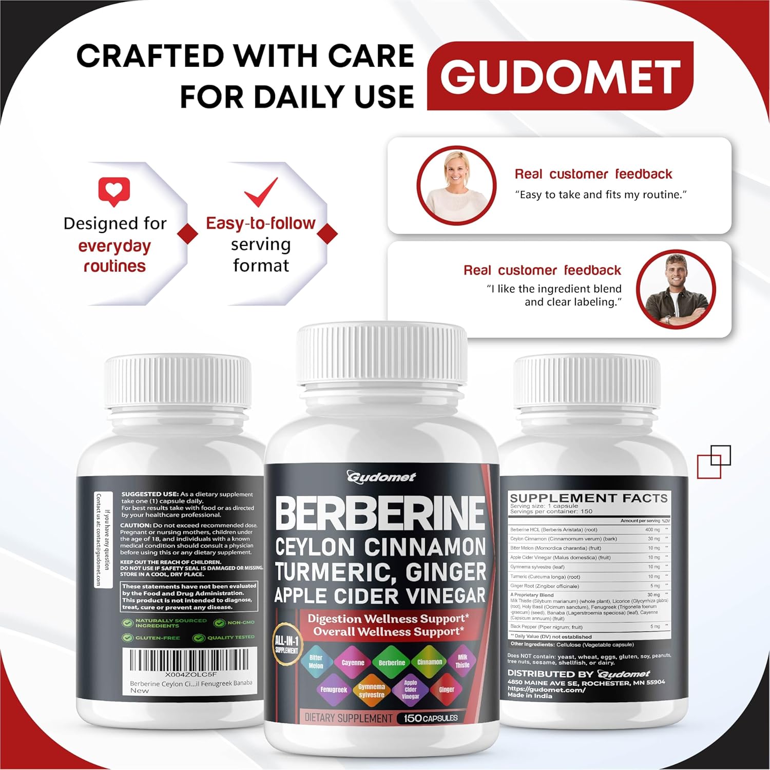 Berberine Ceylon Cinnamon - All-in-1 Supplement with Bitter Melon AVG Gymnema sylvestre Turmeric Milk Thistle Licorice Holy Basil Fenugreek Banaba - Image 9