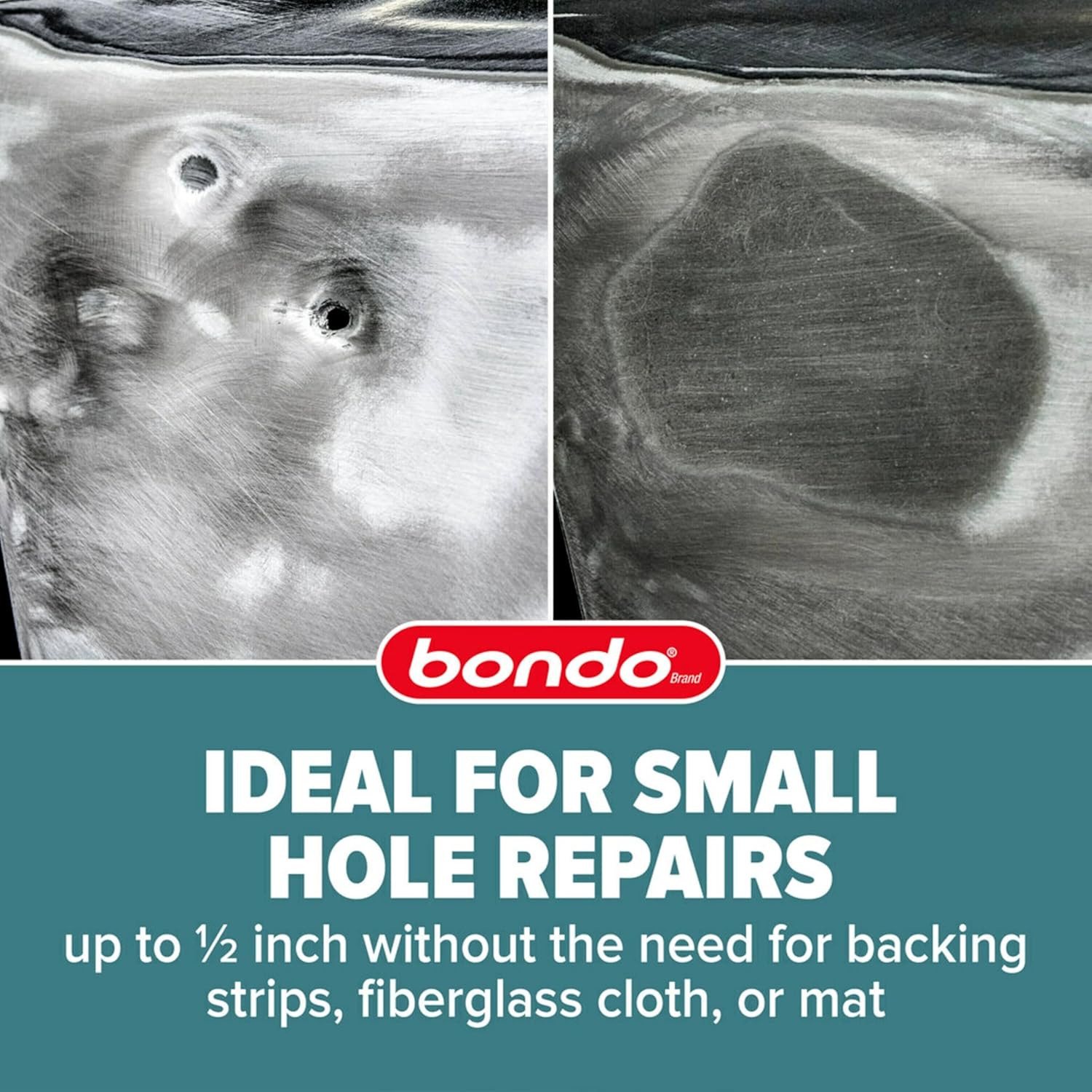3M Bondo Short Strand Fiberglass Reinforced Filler 1.37 LB (621 g) with Bondo Cream Hardener 0.5 oz (14g), Repair Holes Up To 0.5 IN, Waterproof (SS-PT-ES) - Image 6