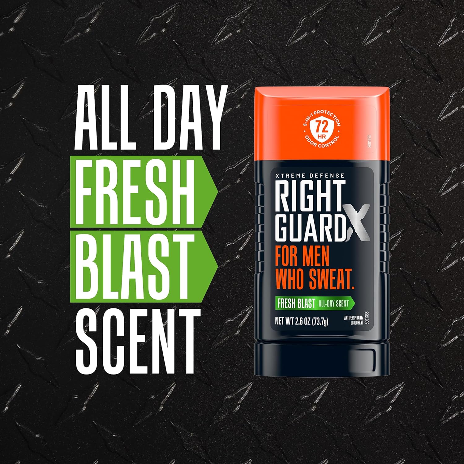 Right Guard Xtreme Defense Invisible Solid Antiperspirant Deodorant, Fresh Blast Scent - 5-in-1 Deodorant Men Can Trust, 72-Hour Odor Control, 2.6 oz (4 Pack) - Image 5