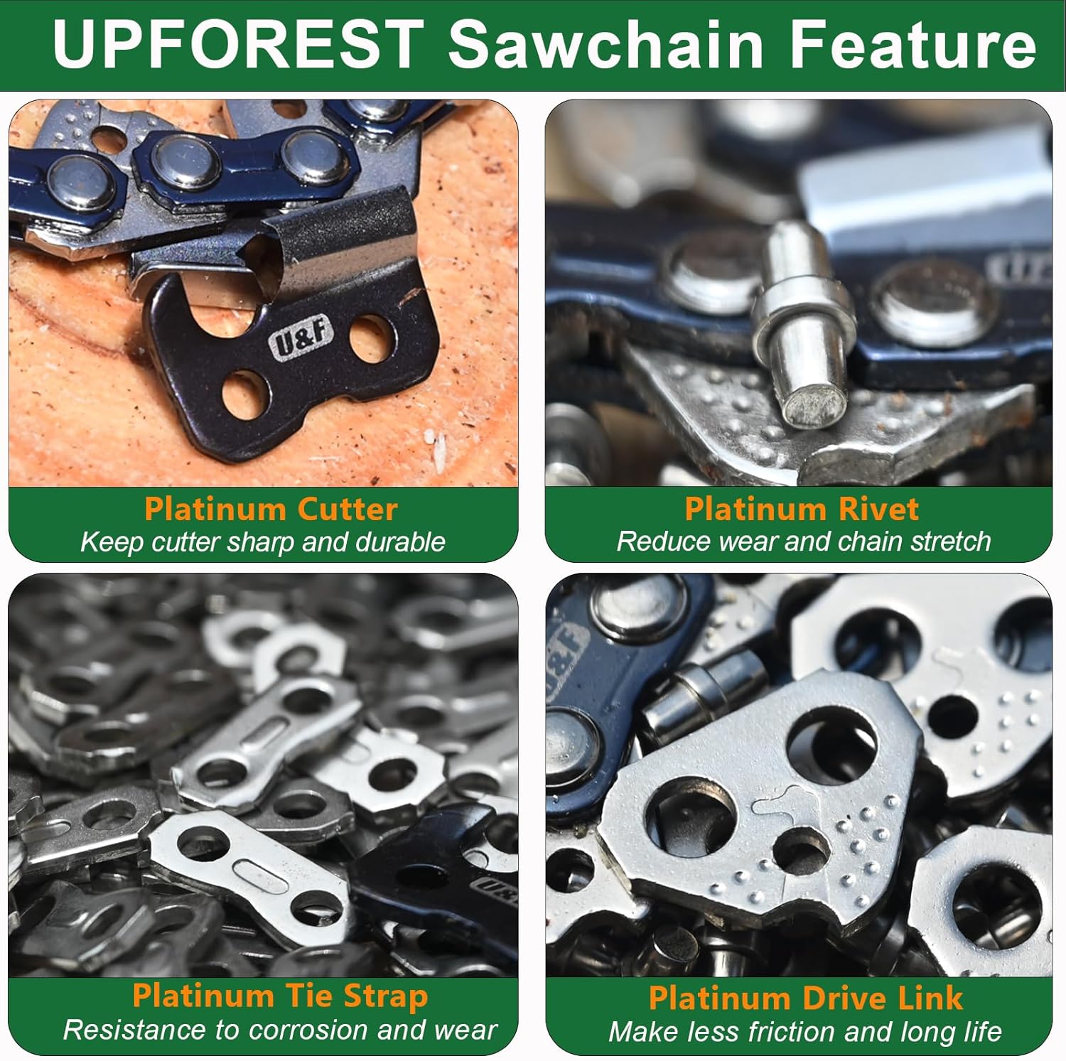 12 Inch Pole Saw Chain for Stihl 1/4" Pitch .043" Gauge 64 Drive Links Chainsaw Chain - 71PMM3 64 for Stihl Pole Saws (3 Chains) - Semi Chisel - Image 4