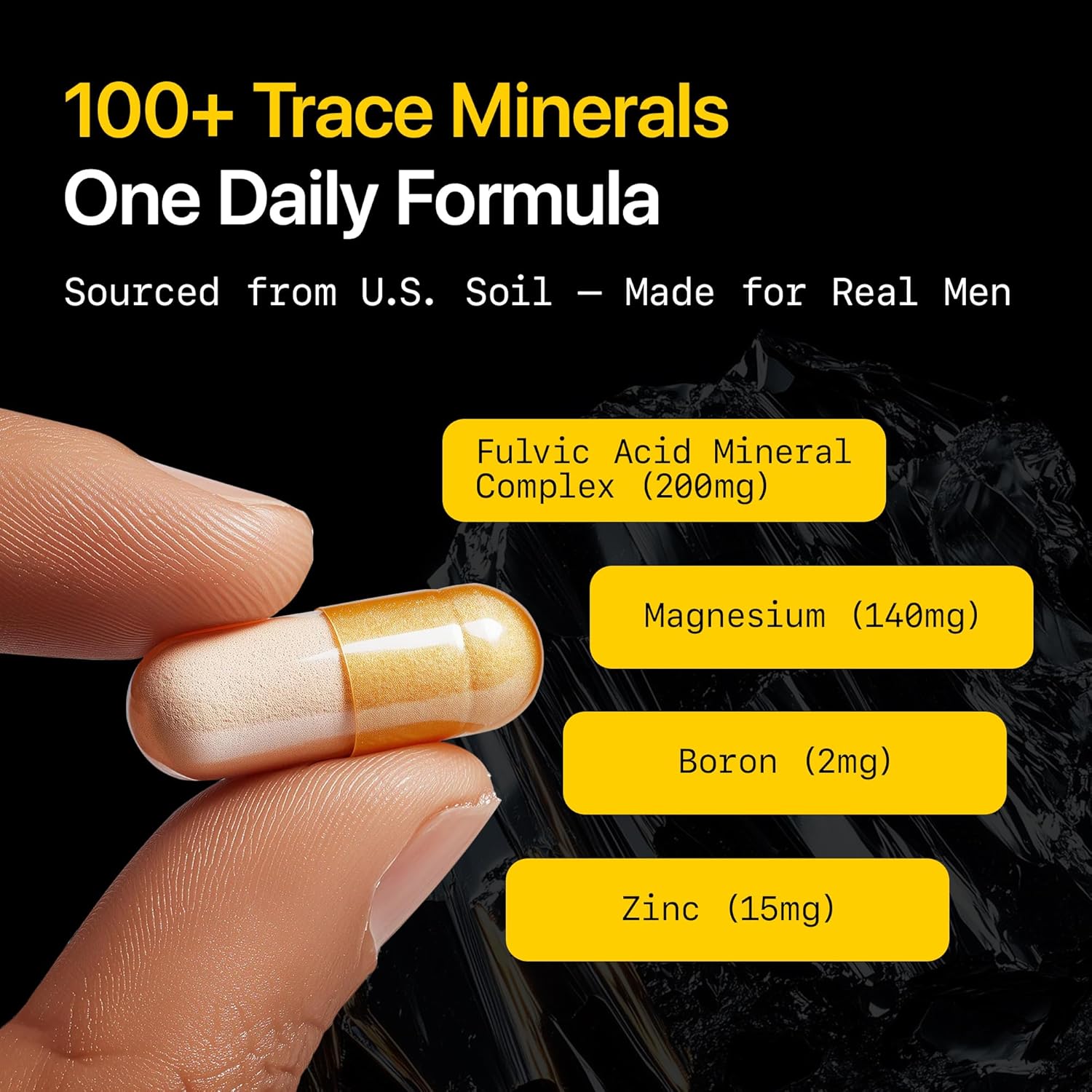 Menerals Mens Multivitamin – Powerful All in One Mineral Supplement for Men – Natural Trace Minerals with Fulvic Acid from Rich American Soil – Supports Daily Energy, Vitality, Focus, and Mens Health - Image 4