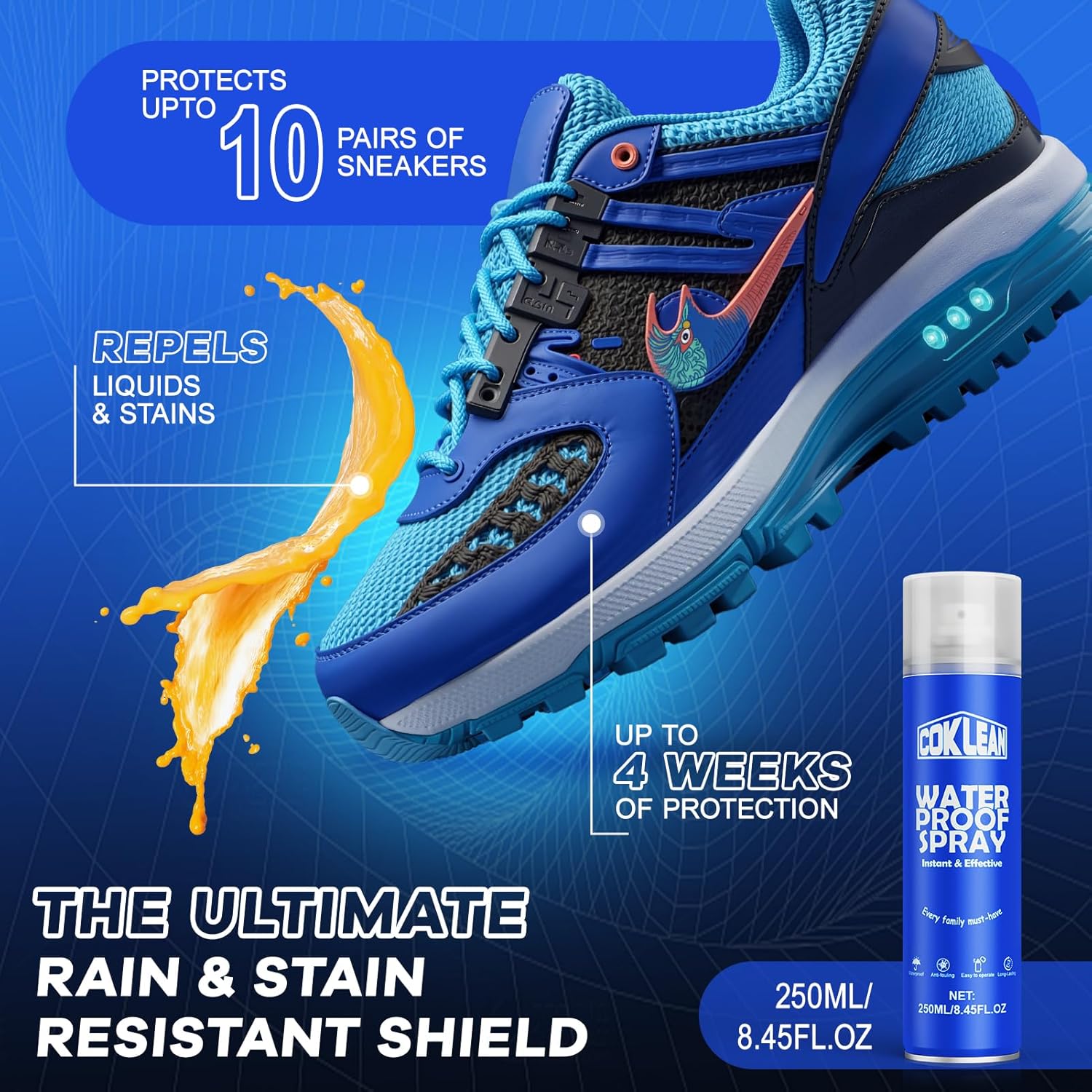 Shoe Protector Spray, Rain & Stain Waterproof Spray Nano Protectant for Sneaker, Nubuck, Canvas, Suede Shoes - Image 2