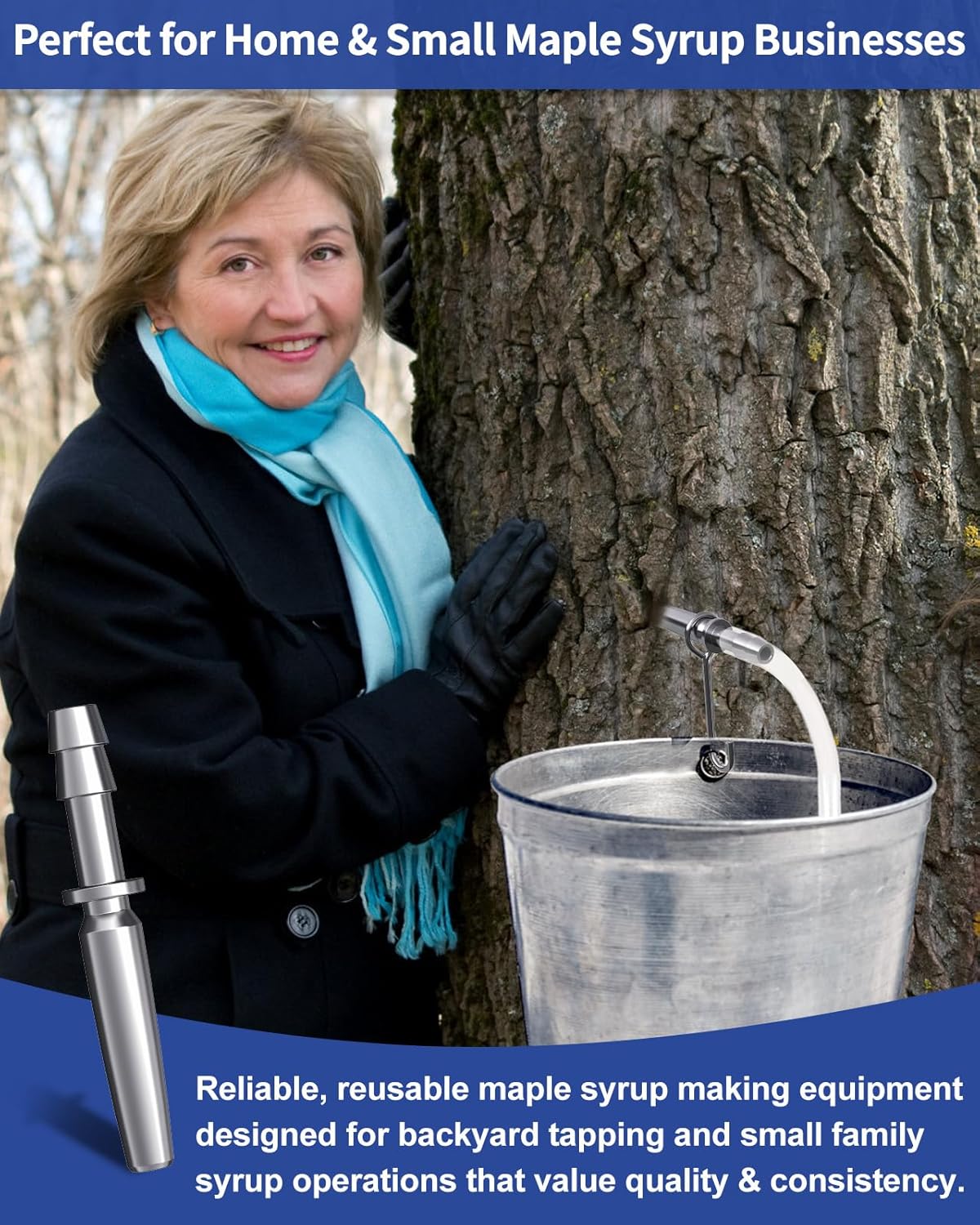 42Pcs Maple Syrup Tapping Kit, Maple Tree Tapping Kit with 12 Metal Maple Syrup Spiles, 12 Maple Syrup Tubes, 12 Hooks, 3 Maple Sap Filters, Tree Tapping Kit for Maple Syrup Making Equipment - Image 7