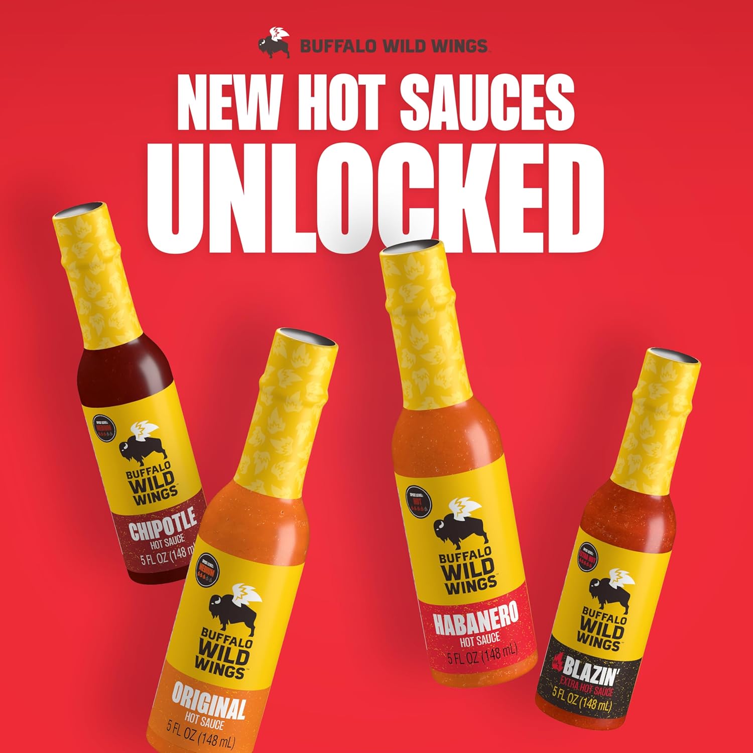 Buffalo Wild Wings Blazin' Hot Sauce, 5 fl oz, Extra Hot Dipping Sauce, Marinade and Seasoning for Chicken Wings and Pork Ribs, Made with Spicy Cayenne and Scorpion Peppers - Image 3