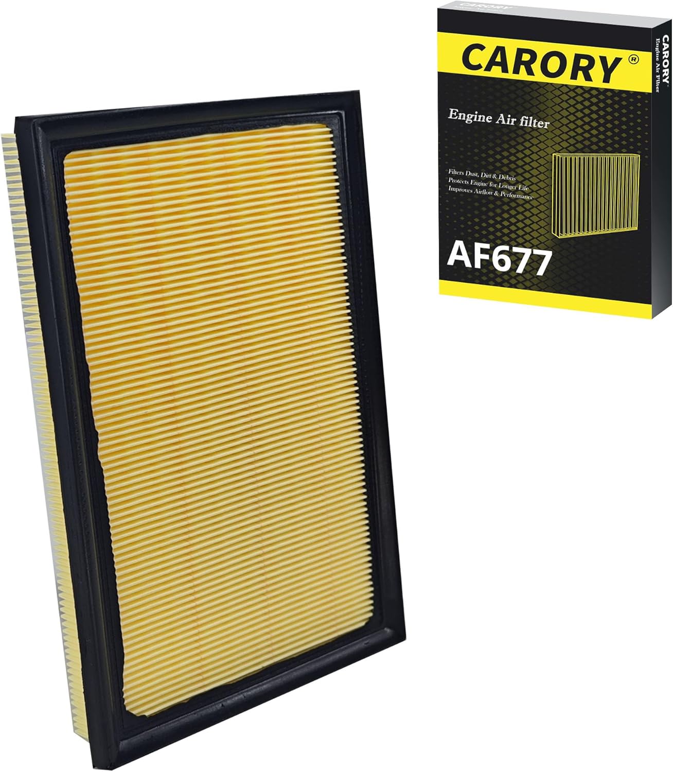CARORY AF677 Engine Air Filter for Toyota RAV4 Gas (2013–2018), Camry Hybrid (2012–2017), Avalon Hybrid; Lexus ES300h, LS460, LS600h, HS250h, OE# 17801-0V020, CA10677