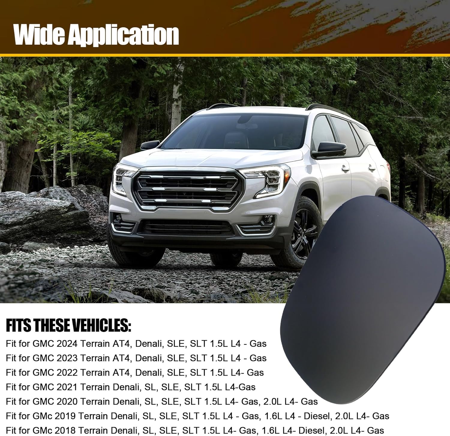 Fuel Filler Door Cover 84228129 Fit for GMC Terrain AT4 Denali SL SLE SLT 2018-2024 Gas Fuel Tank Cap - Image 3