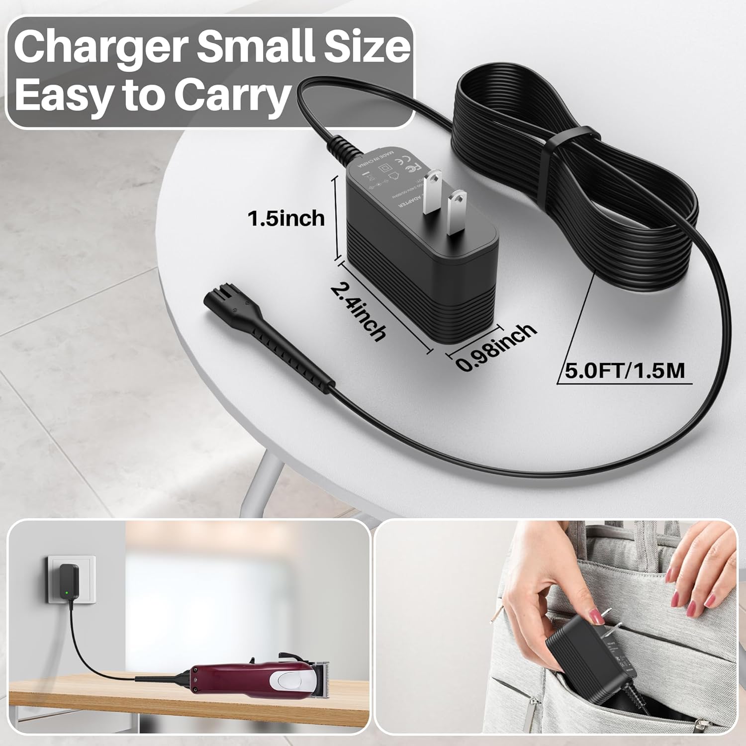 Charger for Wahl Magic Clip 8164/8591/8148/8504 Electric Cordless Clipper Trimmer, 1919 100 Year Hair Clipper, 5-Star Magic Clippers Cordless Trimmer - Image 7