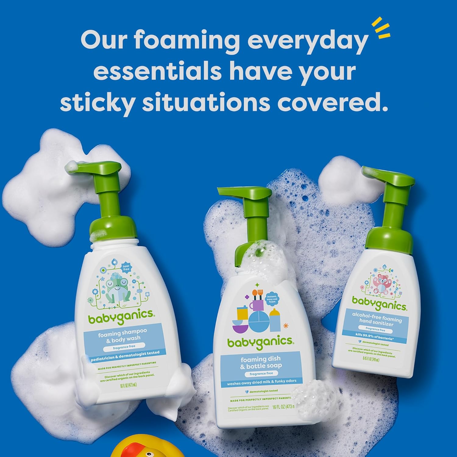 Babyganics Alcohol-Free Foaming Hand Sanitizer, Pump Bottle, Fragrance Free, 8.45 oz, 3 Pack - Image 7