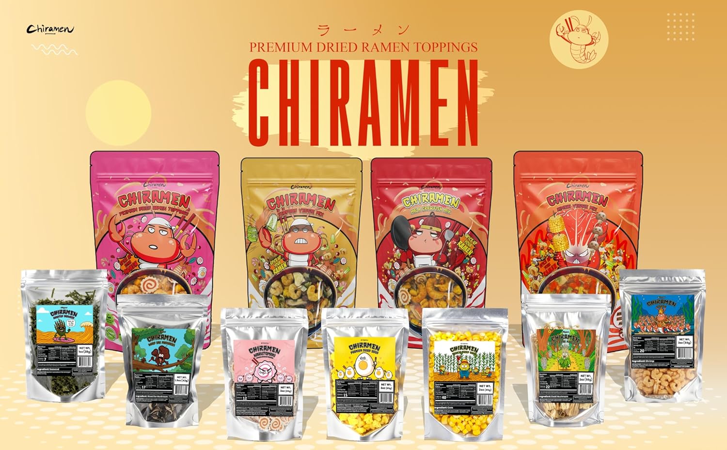CHIRAMEN Dried Enoki Mushroom Ramen Toppings – Premium Freeze Dried Enoki Mushrooms for Ramen, Cup Noodles, Soups, Hot Pot & Asian Noodle Dishes - Image 7