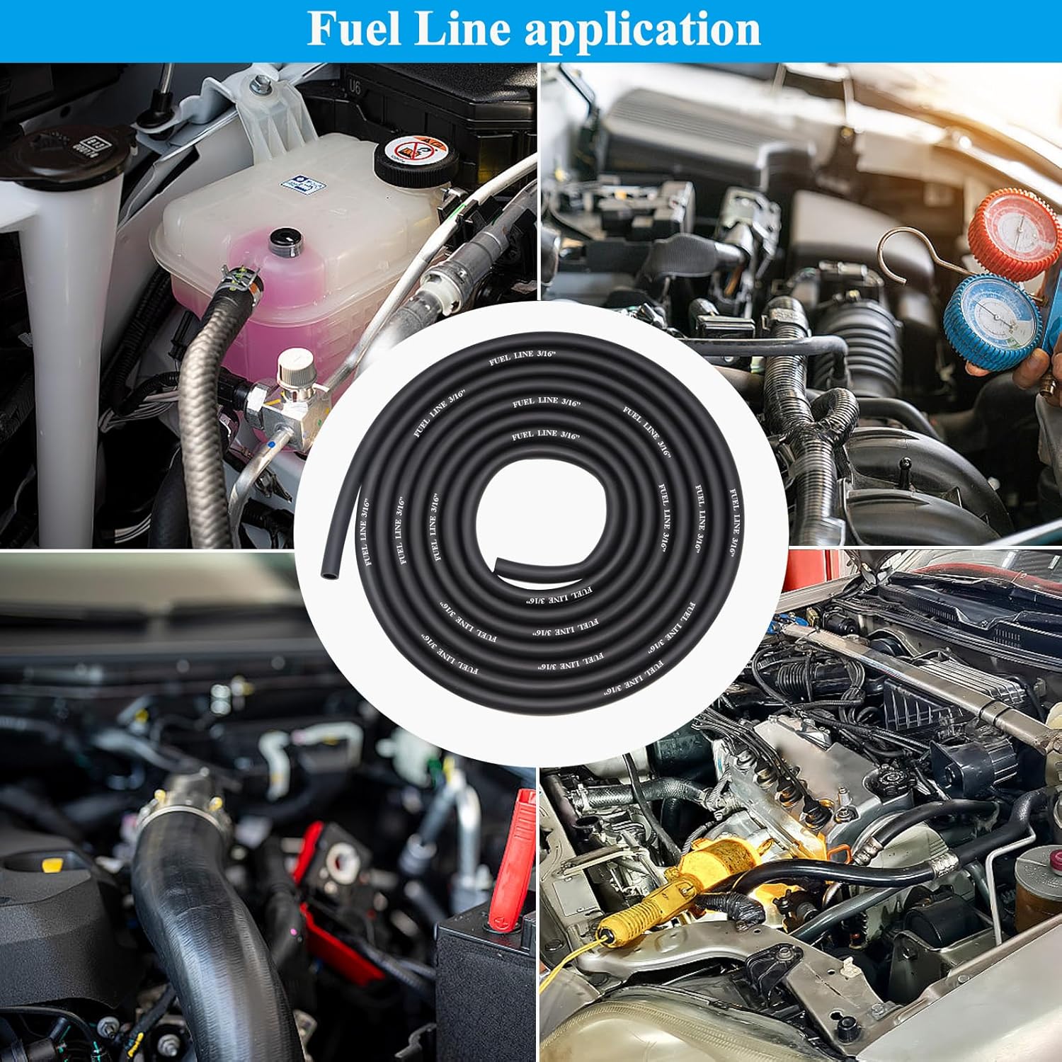 10 Feet 3/16 Inch ID Fuel Line with 20Pcs 2/5 Inch ID Hose Clamps for Kawasaki Kohler Champion Briggs & Stratton Small Engines Mini Bike ATV Mowing Machine - Image 7