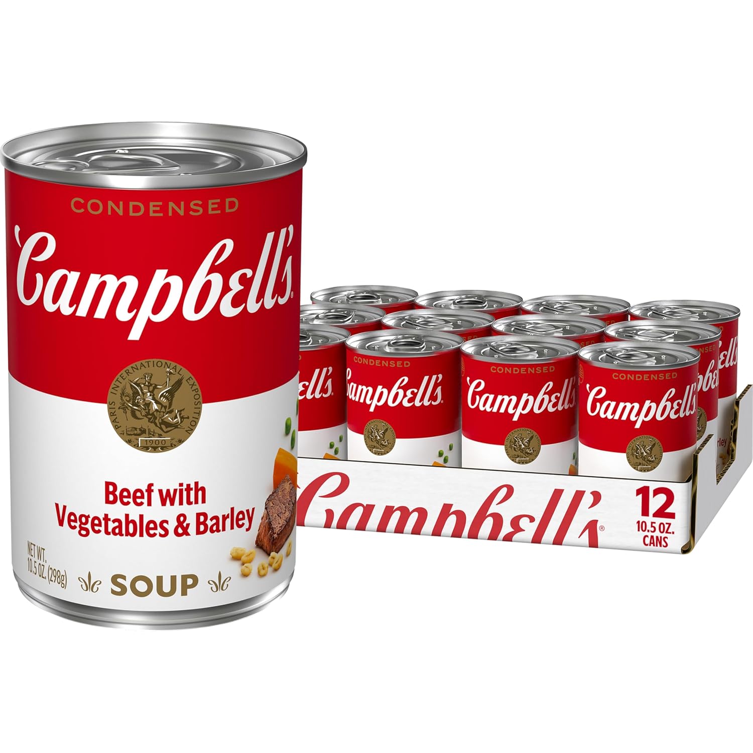 Campbell's Condensed Beef Soup With Vegetables and Barley, 10.5 oz Can (12 Pack)