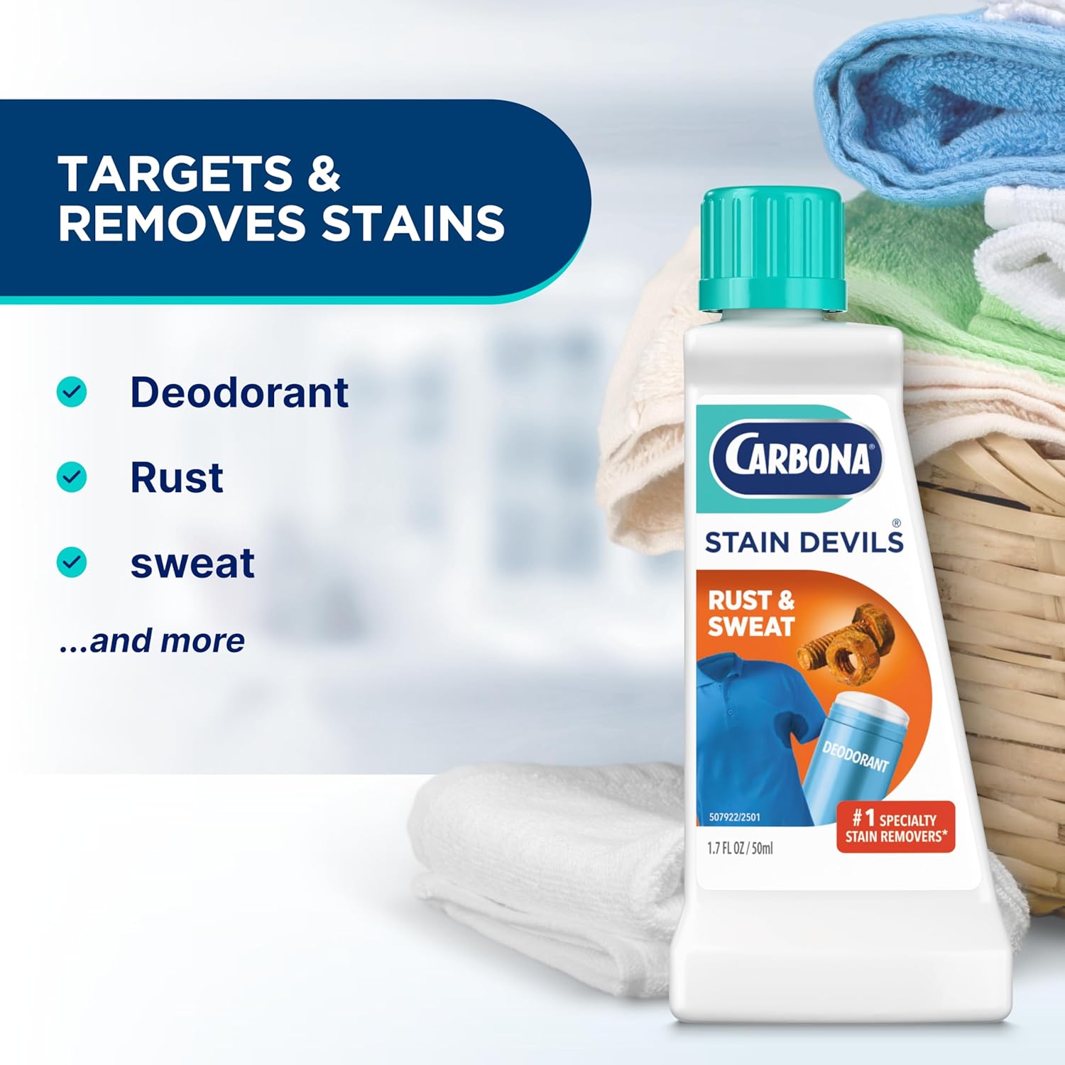Carbona Stain Devils® #9 | Rust & Perspiration | Professional Strength Laundry Stain Remover | Multi-Fabric Cleaner | Safe On Skin & Washable Fabrics | 1.7 Fl Oz, 1 Pack - Image 7