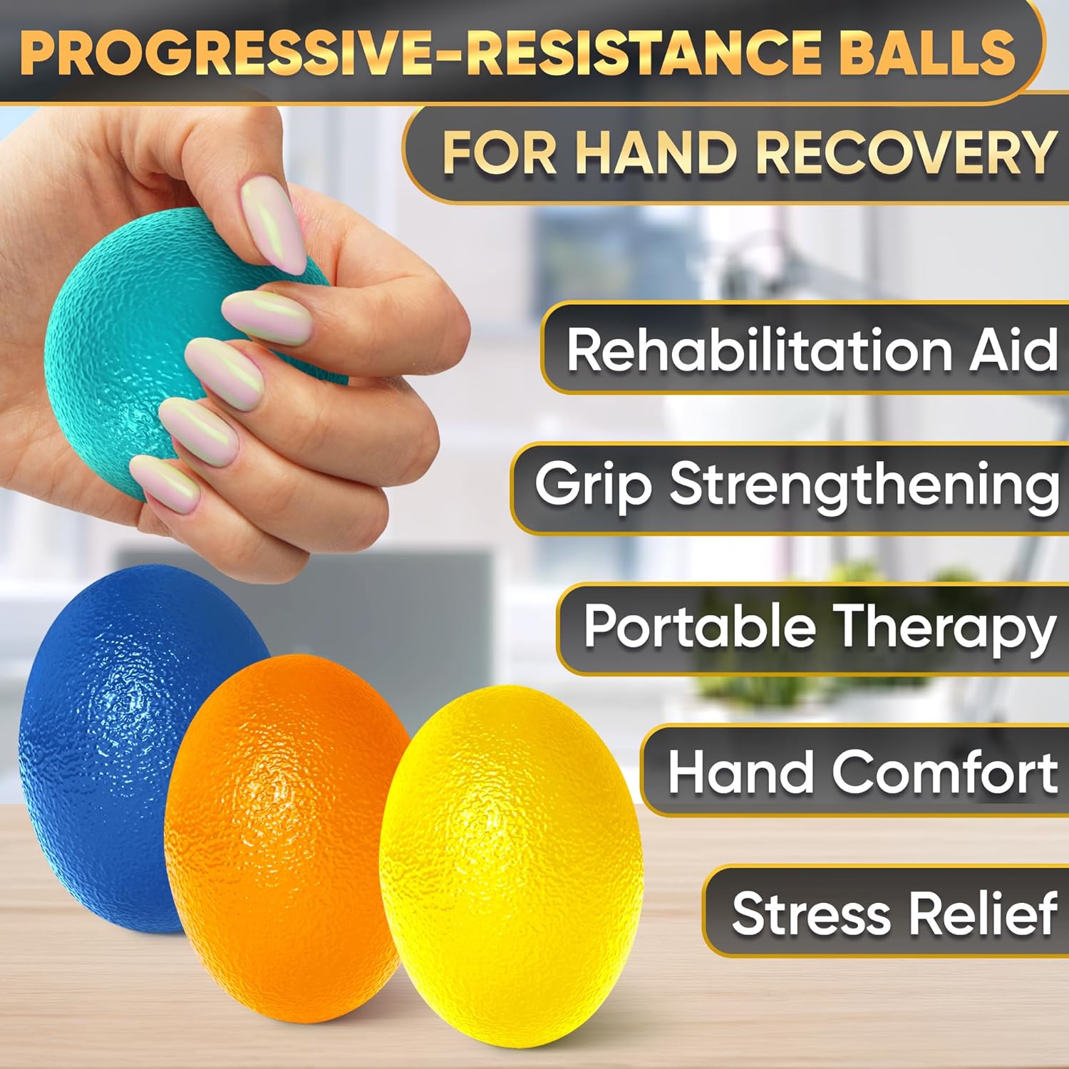 4 Pcs Squeeze Balls for Hand Therapy - 4 Resistance Levels Hand Exercise Balls for Arthritis, Pleasant to Touch & Lightweight - Physical Therapy Ball for Recovery, Stress Relief, Grip Strength, Focus - Image 4