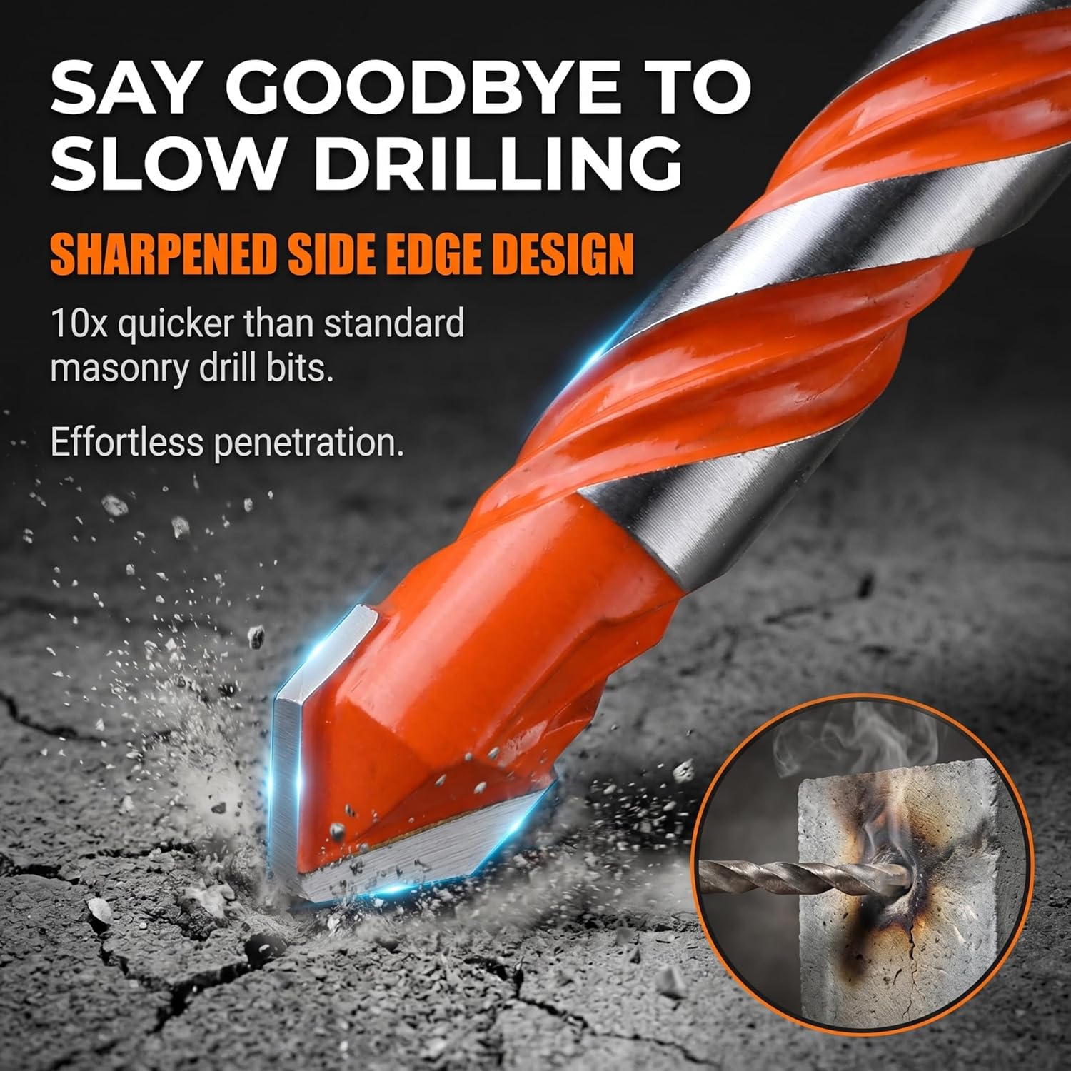 Concrete Carbide Drill Bits Hex Shank Masonry Cement Tile Drill Bit Set for Glass/Brick/Plastic/Cement/Tile 4mm-12mm (10PCS) - Image 5