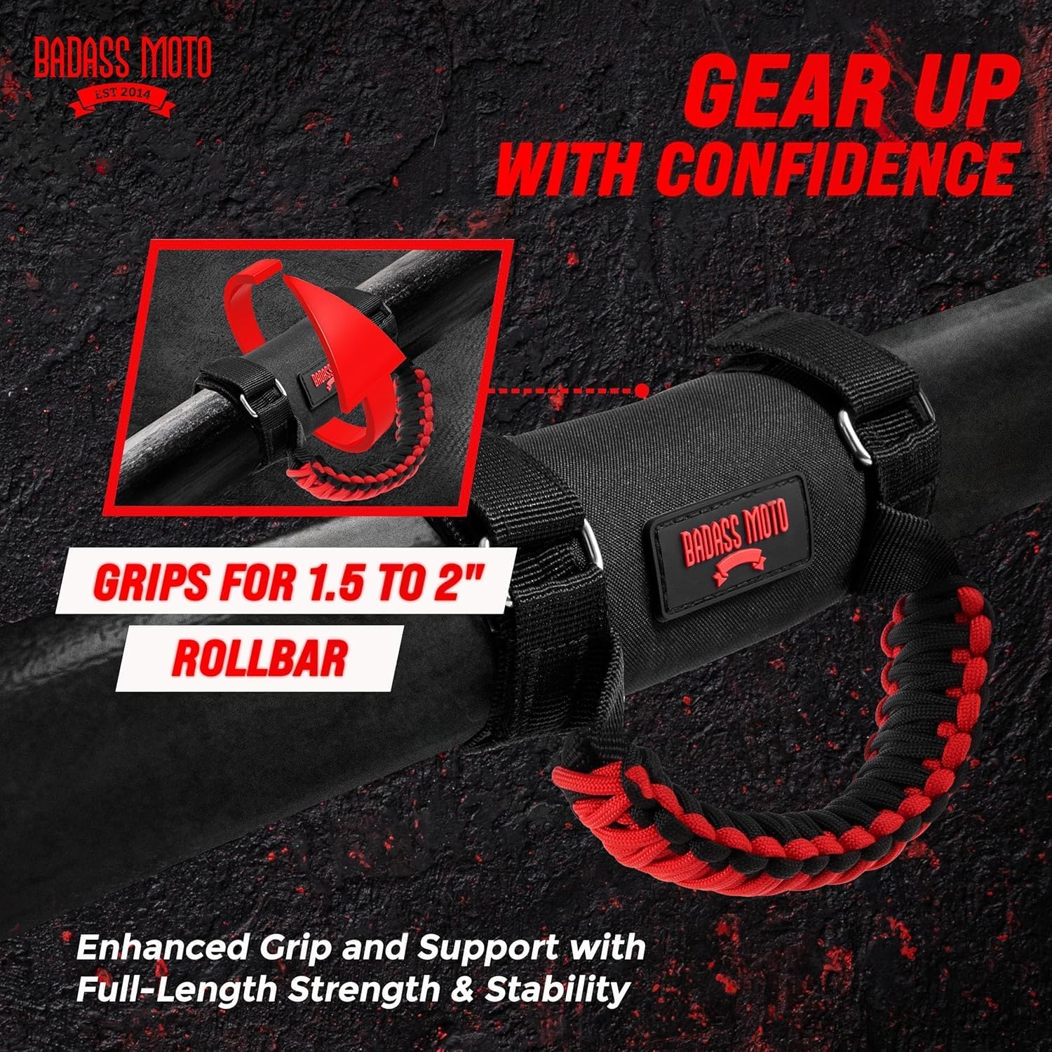 Badass Moto Roll Bar Grab Handles - SXS, ATV, & UTV Grab Handles Grips - Image 2