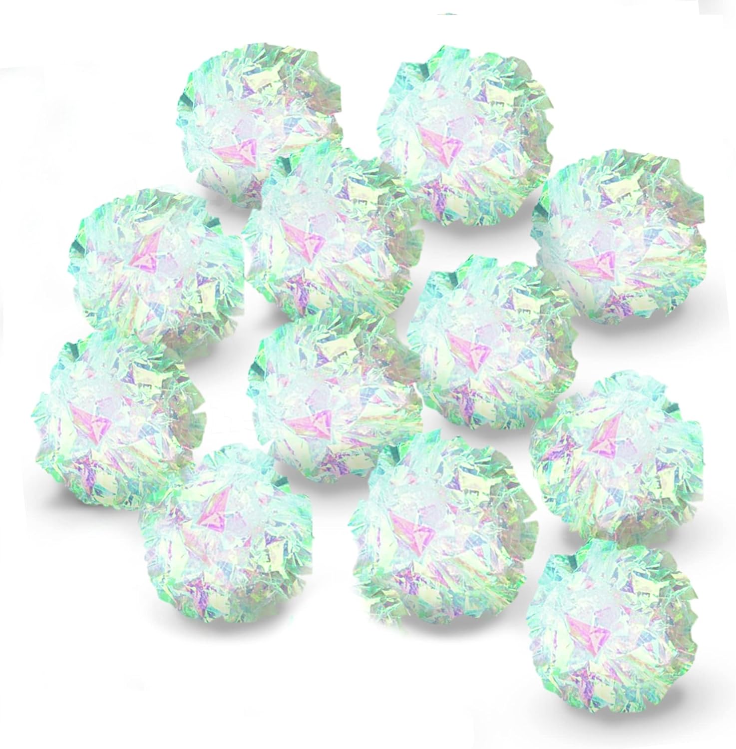 SunGrow Mylar Cat Crinkle Balls, 2", Shiny and Stress Buster Toy, Lightweight and Great for Use in Craft Projects, Toy Ball Suitable for Both Feline and Kids, Kitten Chew and Chase Balls for Exercise - Image 2