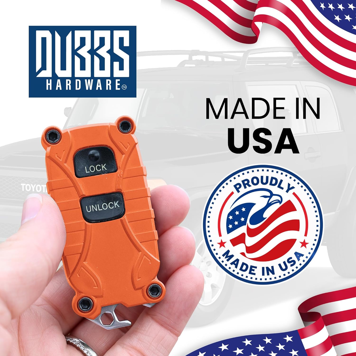 Toyota Key Fob Case Replacement for 4Runner 1992-2009, Tundra 2004-2006, Highlander 2004-2007, Rav4 2004-2005, FJ Cruiser 2007-2008 - (Blaze Orange, 2 Button) - Image 8