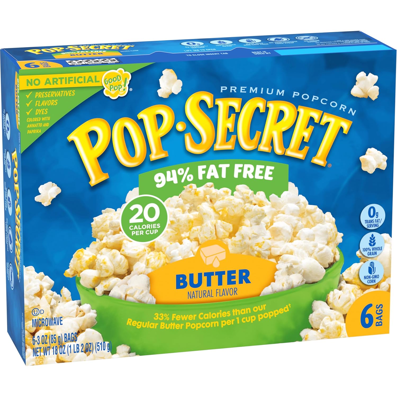 Pop Secret 94% Fat Free Butter Popcorn, 6 Count Boxes (Pack of 6) - Image 9
