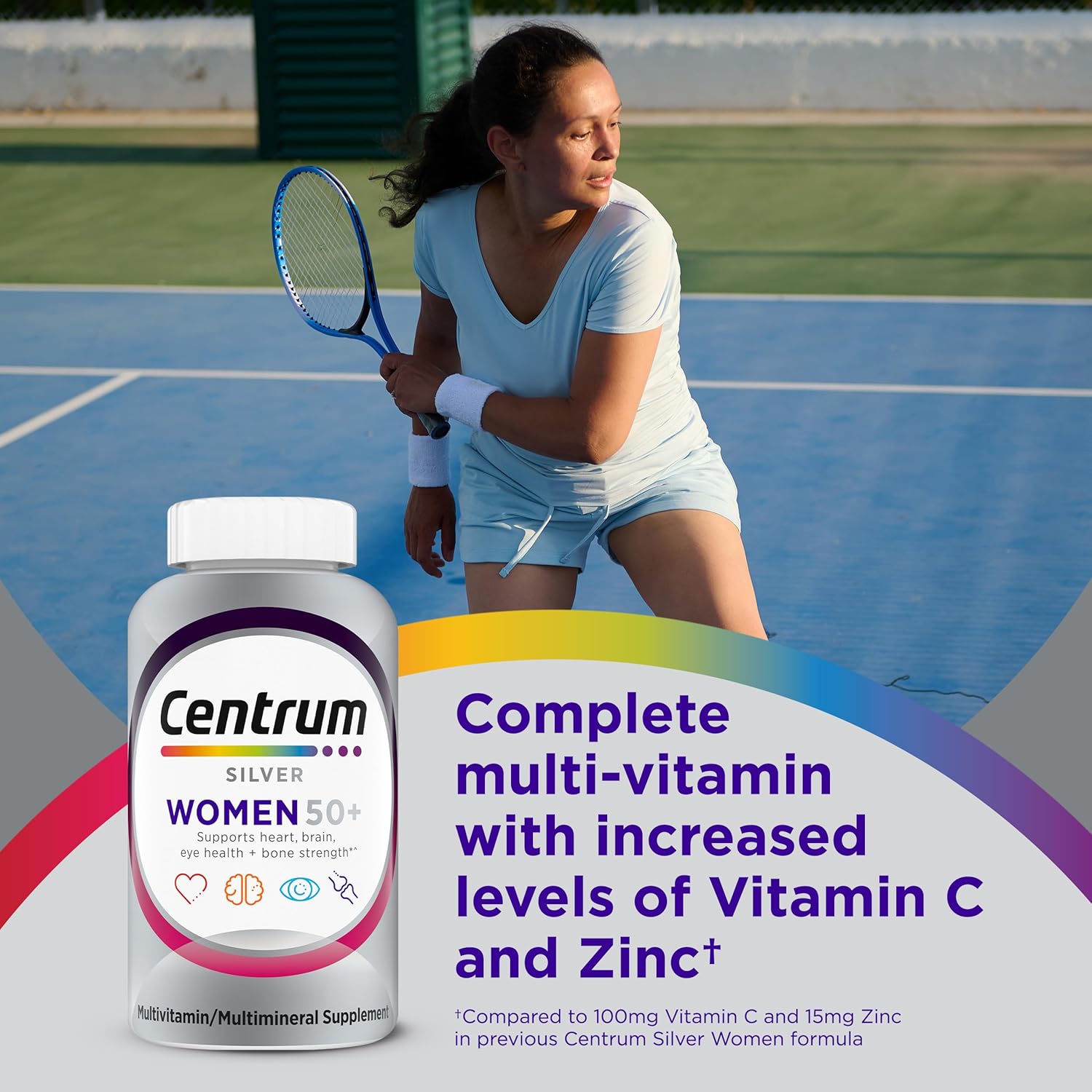 Centrum Silver Women's Multivitamin for Women 50 Plus, Multivitamin/Multimineral Supplement with Vitamin D3, B Vitamins, Non-GMO Ingredients, Supports memory and cognition in older adults - 65 Ct - Image 2