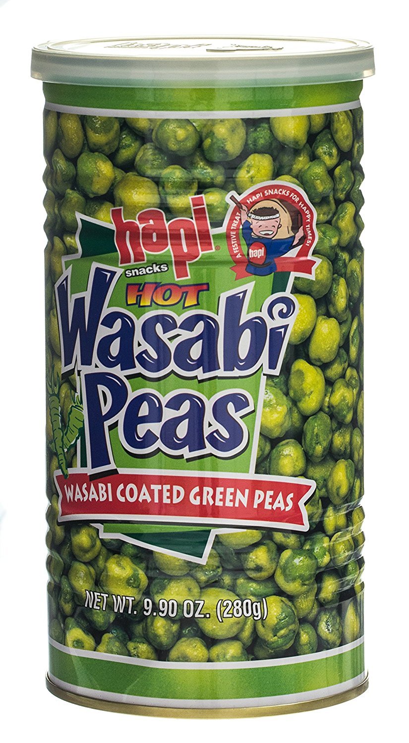 Hapi Hot Wasabi Peas, 9.9 Ounce Tins (Pack of 4)
