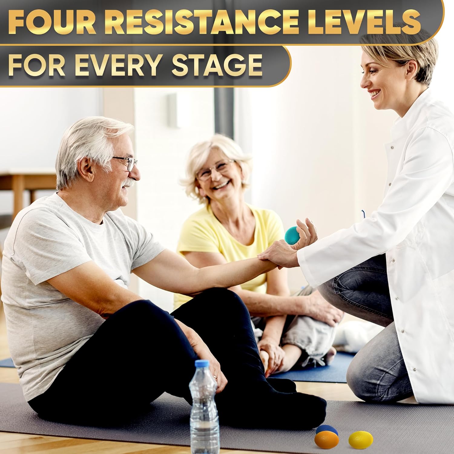 4 Pcs Squeeze Balls for Hand Therapy - 4 Resistance Levels Hand Exercise Balls for Arthritis, Pleasant to Touch & Lightweight - Physical Therapy Ball for Recovery, Stress Relief, Grip Strength, Focus - Image 8