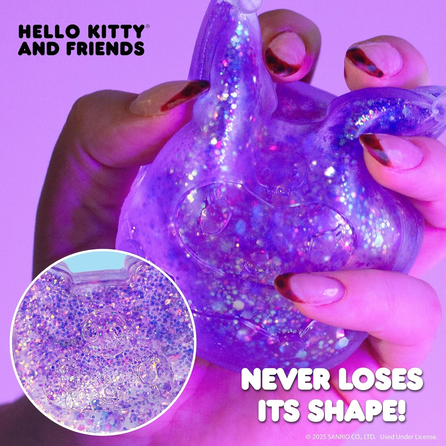 Hello Kitty® and Friends SLIMYGLOOP Gelli Gels – Kuromi™, Slow Rising Sensory Squeeze Toy with Glitter, Gel Filled Fidget Toys - Image 3