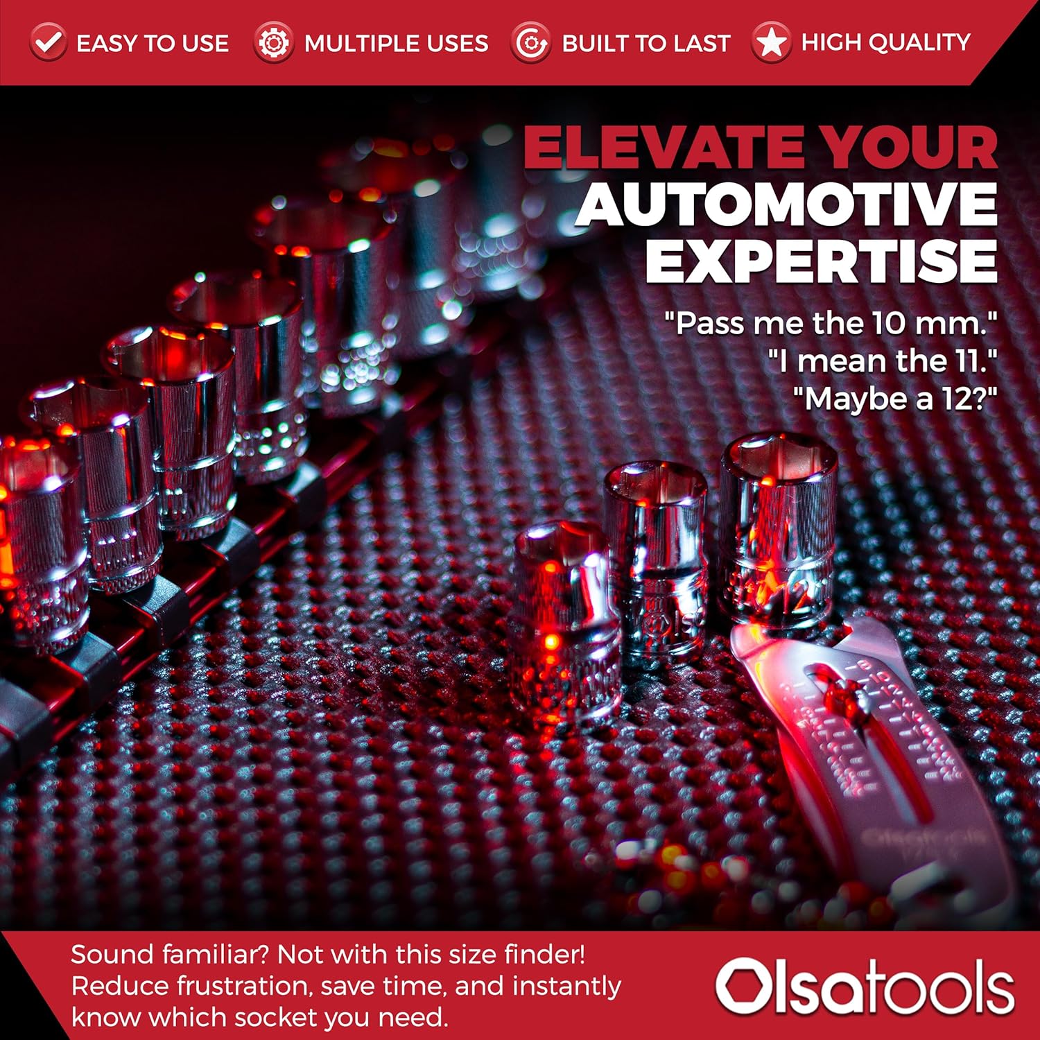 Olsa Tools Bolt Size Finder Keychain - Precision with Accurate Metric (8-25mm) and SAE (5/16 to 1") Measurements - Bolt Gauge - Dual-Sided - Portable Design - Gifts For Mechanics - Part: 1753 - Image 5