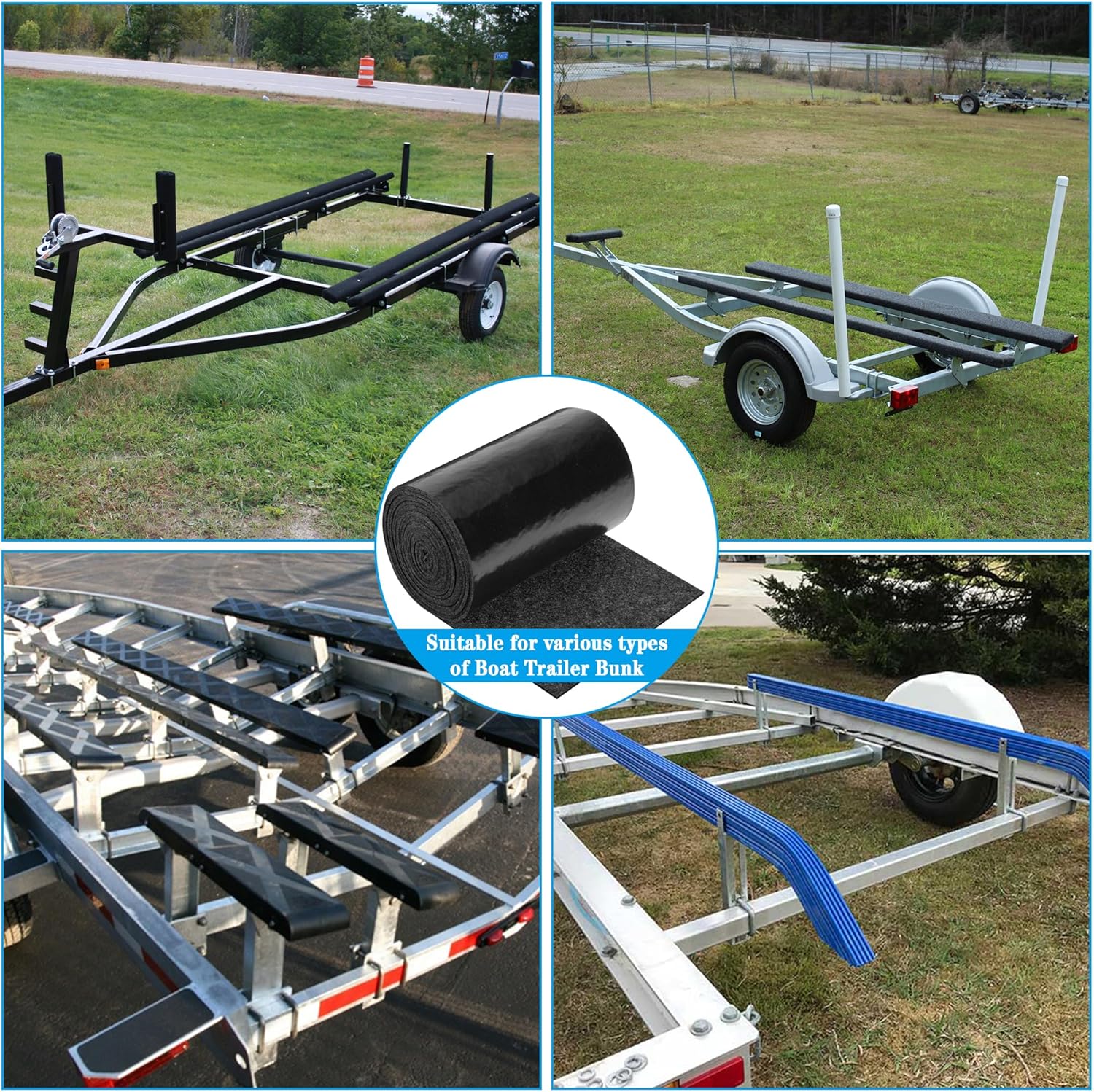 DECOHS Boat Trailer Bunk Carpet - Marine Trailer Bunk Carpet - Trailer Boat Bunk Padding for Outdoor Boat Trailer Jet Ski Ramp Garage Dock - Image 7