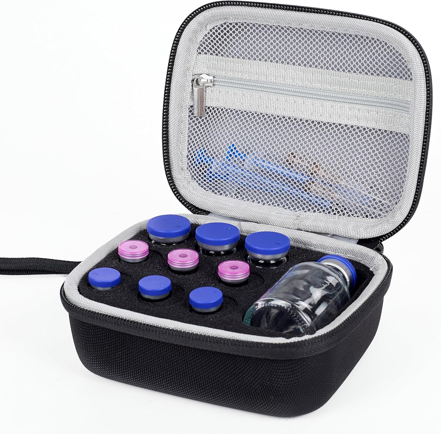 10 Slots Insulin Vial Protector Case, Insulin Vial Organizer Bag for Diabetics Standard 1ml 3ml 5ml 10ml and 30ml Vials