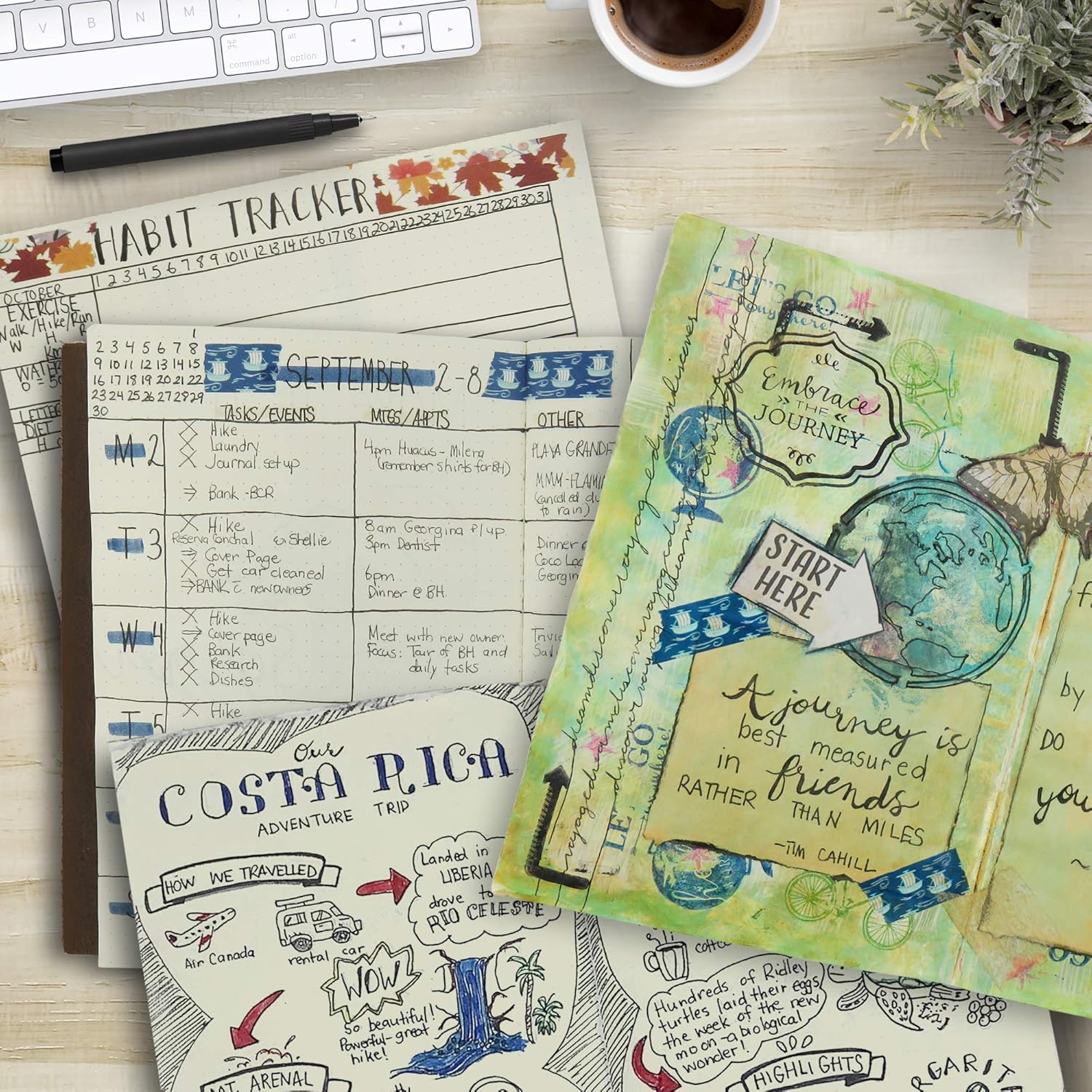 Wanderings Blank Passport Size Travelers Notebook Inserts | 3.5" x 5" (9 x 12.7cm) | 80 GSM Paper | 3 Hand-sewn Booklets / 180 Pages |Travelers Notebook Refills for Journals, Diaries, Planners - Image 8