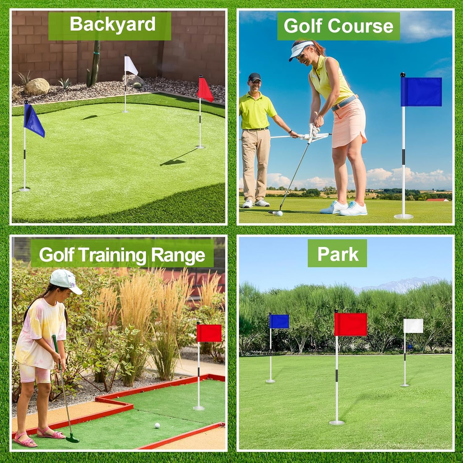 Hungdao 3 Set Golf Flagstick Mini Putting Green Flag for Yard Golf Pin Hole Cup and Flag Set Portable Practice Putting Green Flagsticks for Driving Range Backyard Gift Idea (Cute,Assorted) - Image 6