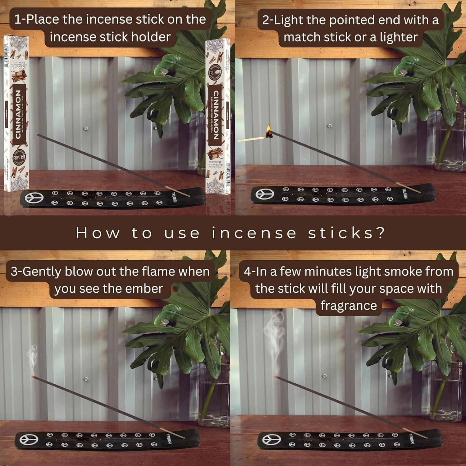 Cinnamon Incense Sticks - Incienso de Canela - Total 40 Insence-Sticks - Dual Pack of 20 Insense - Inciensos - Inscents - Natural Non Toxic Ingredients - Incents - Incence - Inscense - Image 4
