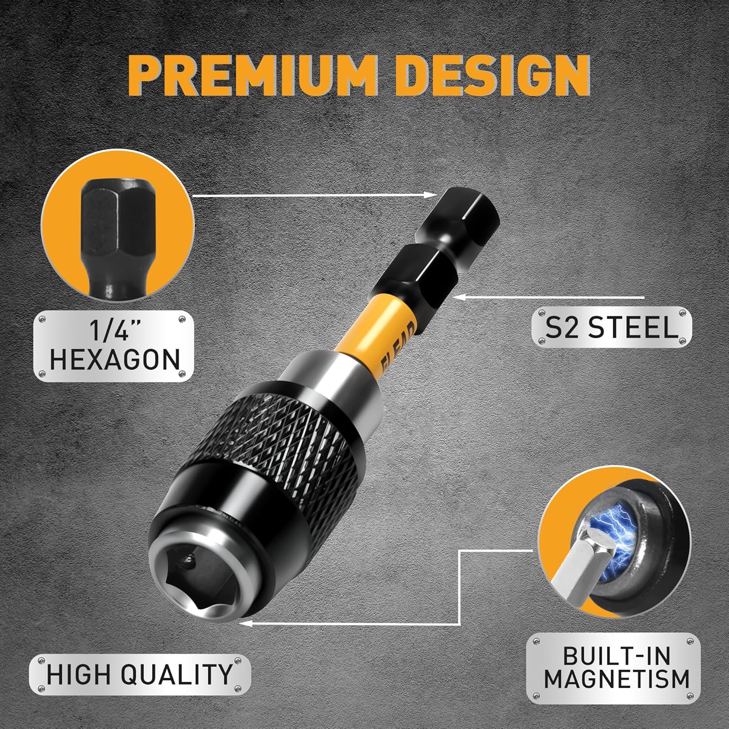 ELEAD 3-Piece Quick Change Bit Holder, 1/4" Magnetic Hex Shank Drill Bit Adapter for Screws, Nuts, Drill, bit set and Handheld Driver - Image 5
